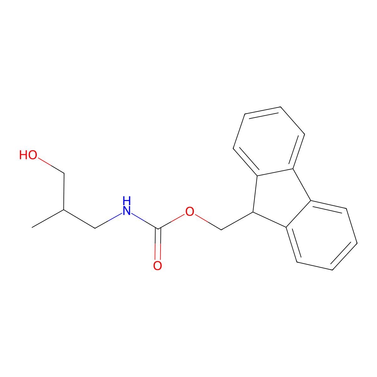 (9H-fluoren-9-yl)methyl N-(3-hydroxy-2-methylpropyl)carbamate molecular structure, CAS 683220-92-0