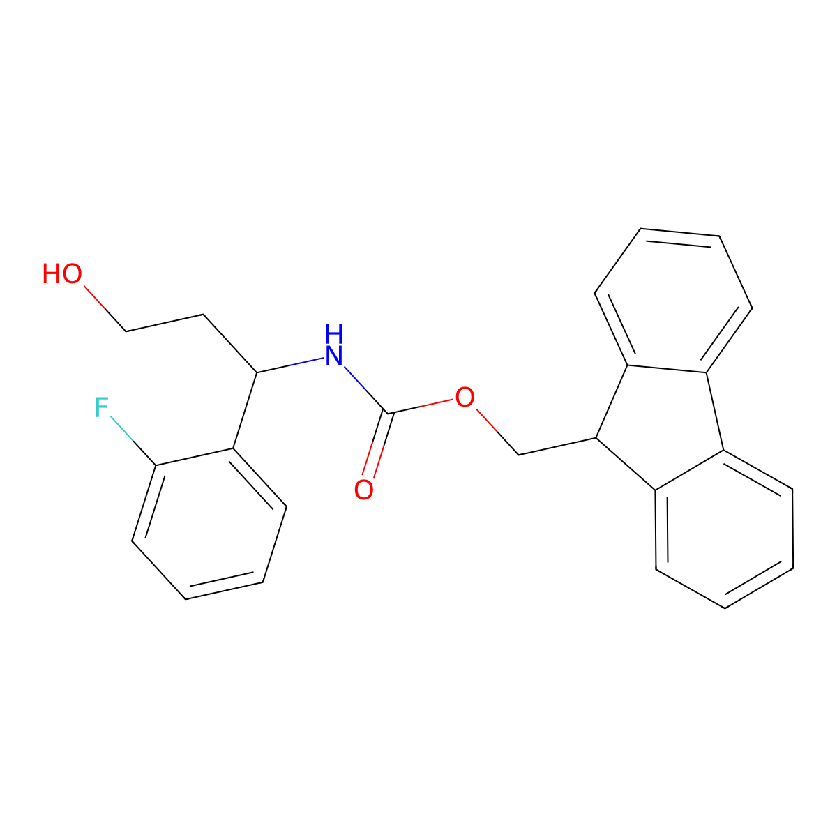 (9H-fluoren-9-yl)methyl N-[1-(2-fluorophenyl)-3-hydroxypropyl]carbamate molecular structure, CAS 683221-06-9