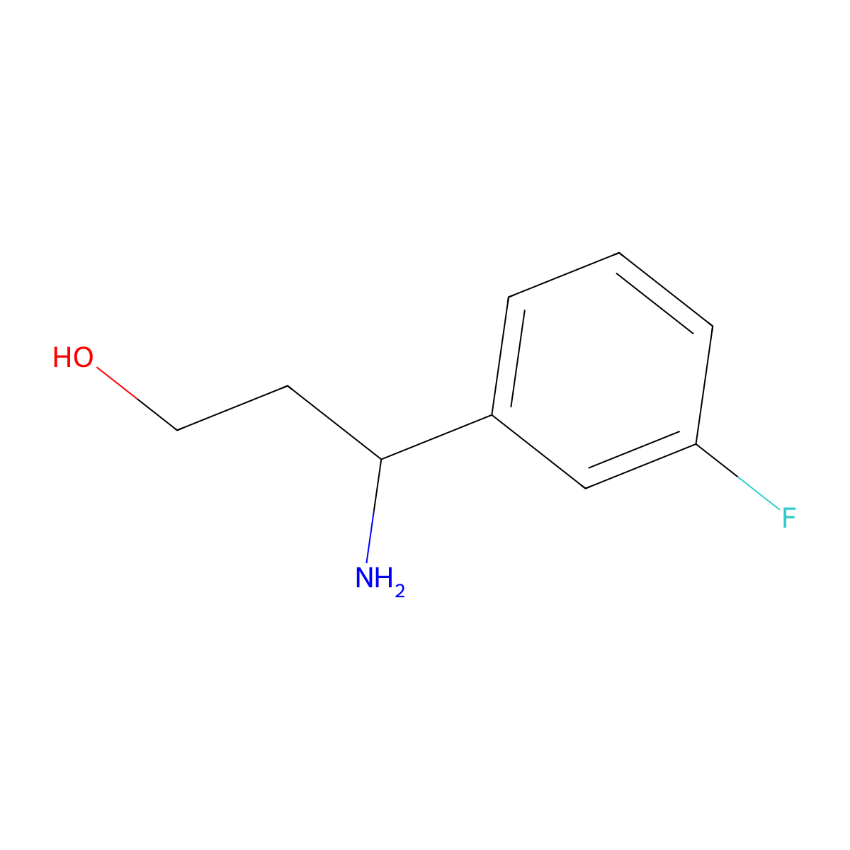 3-Amino-3-(3-fluorophenyl)propan-1-ol molecular structure, CAS 683221-07-0