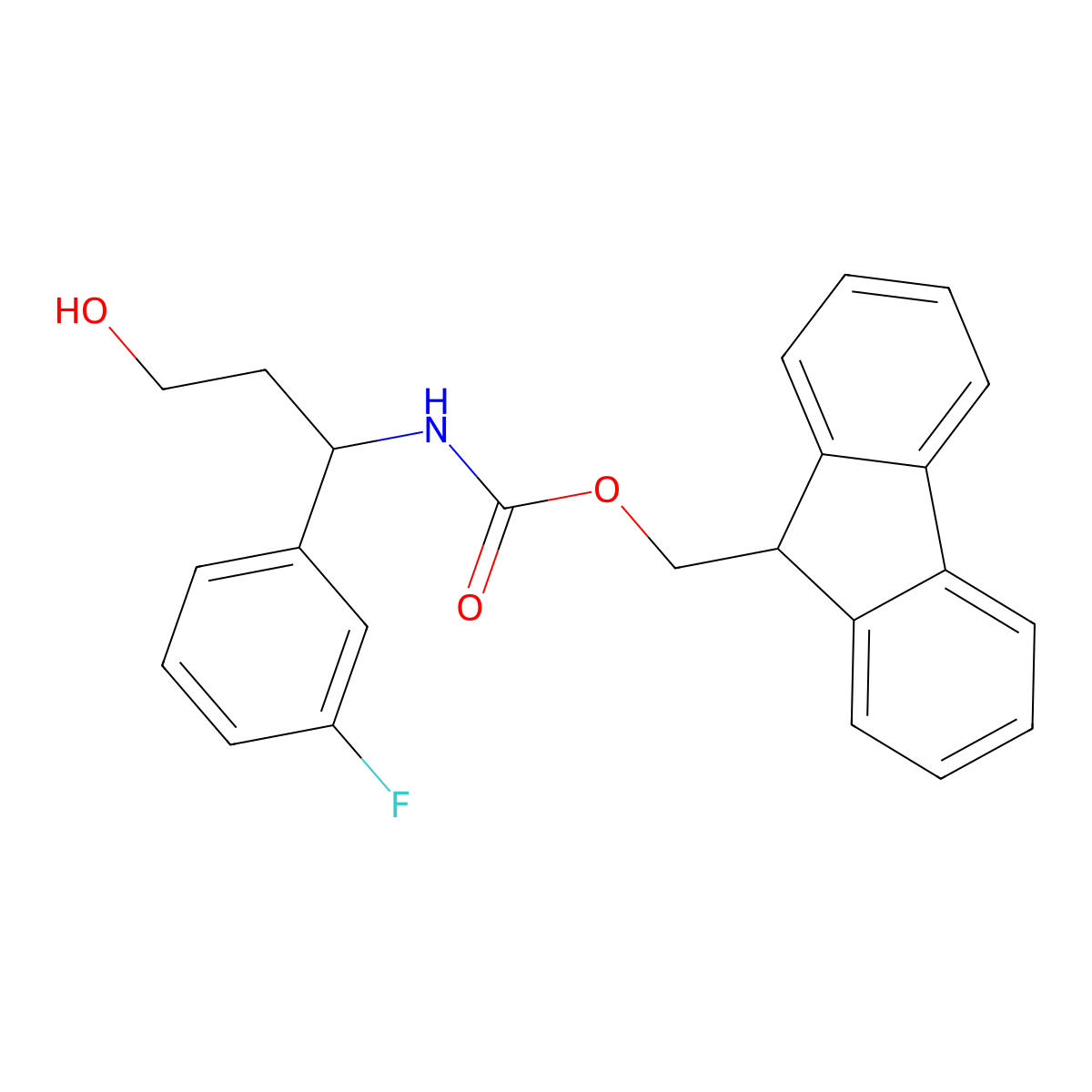 (9H-fluoren-9-yl)methyl N-[1-(3-fluorophenyl)-3-hydroxypropyl]carbamate molecular structure, CAS 683221-08-1