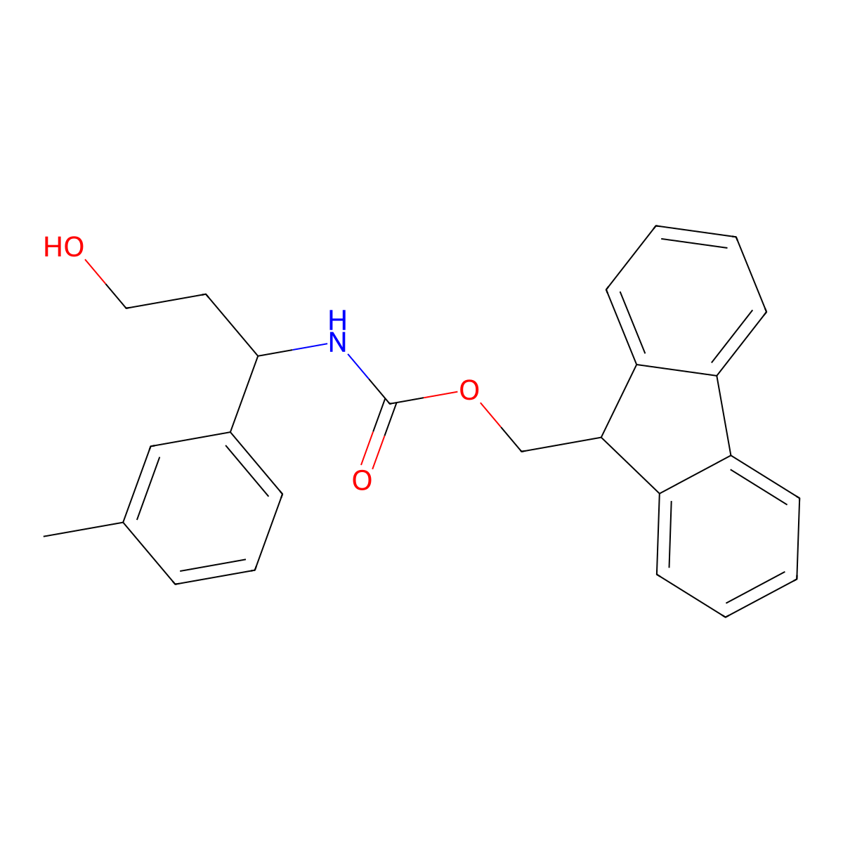 (9H-fluoren-9-yl)methyl N-[3-hydroxy-1-(3-methylphenyl)propyl]carbamate molecular structure, CAS 683222-02-8