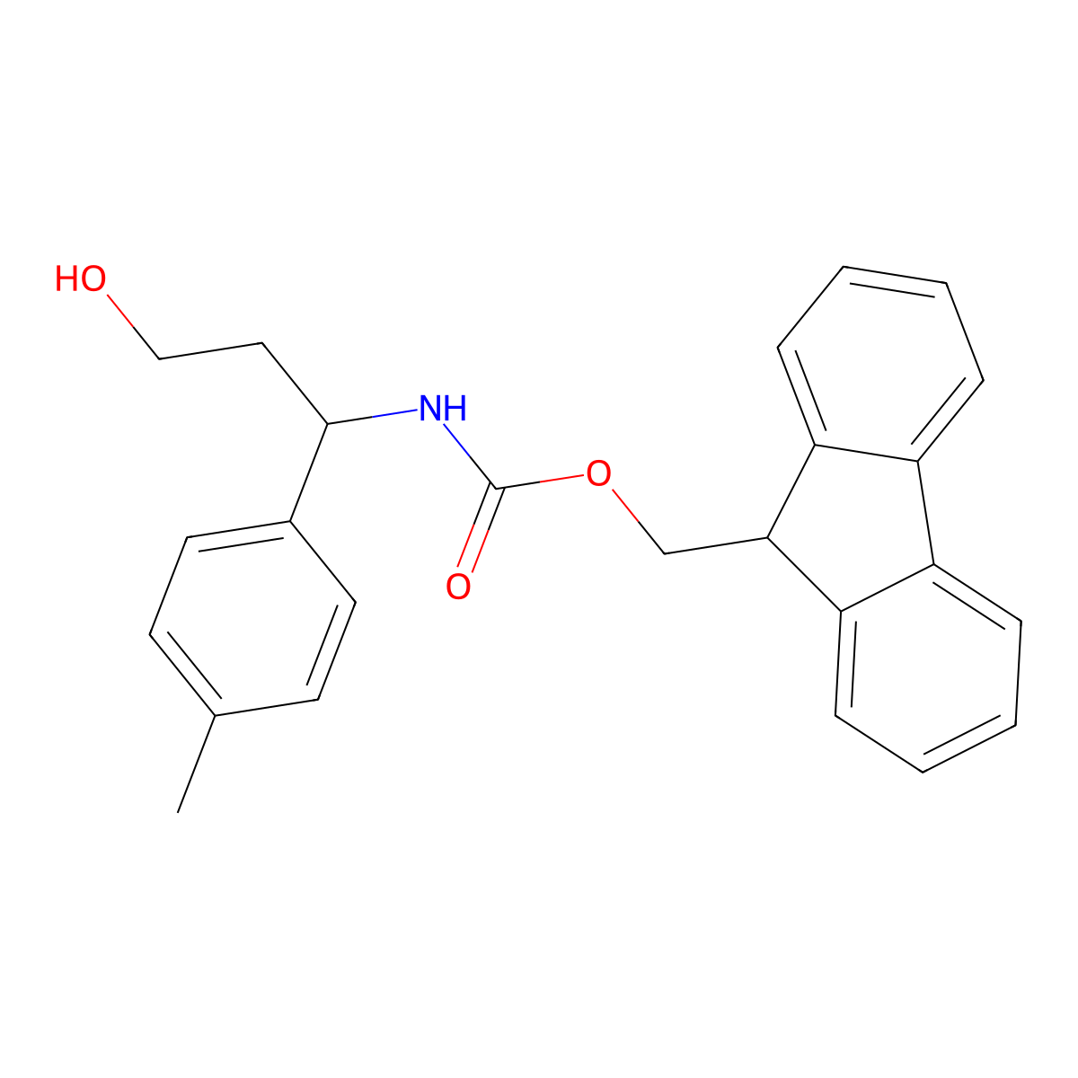 (9H-fluoren-9-yl)methyl N-[3-hydroxy-1-(4-methylphenyl)propyl]carbamate molecular structure, CAS 683222-03-9