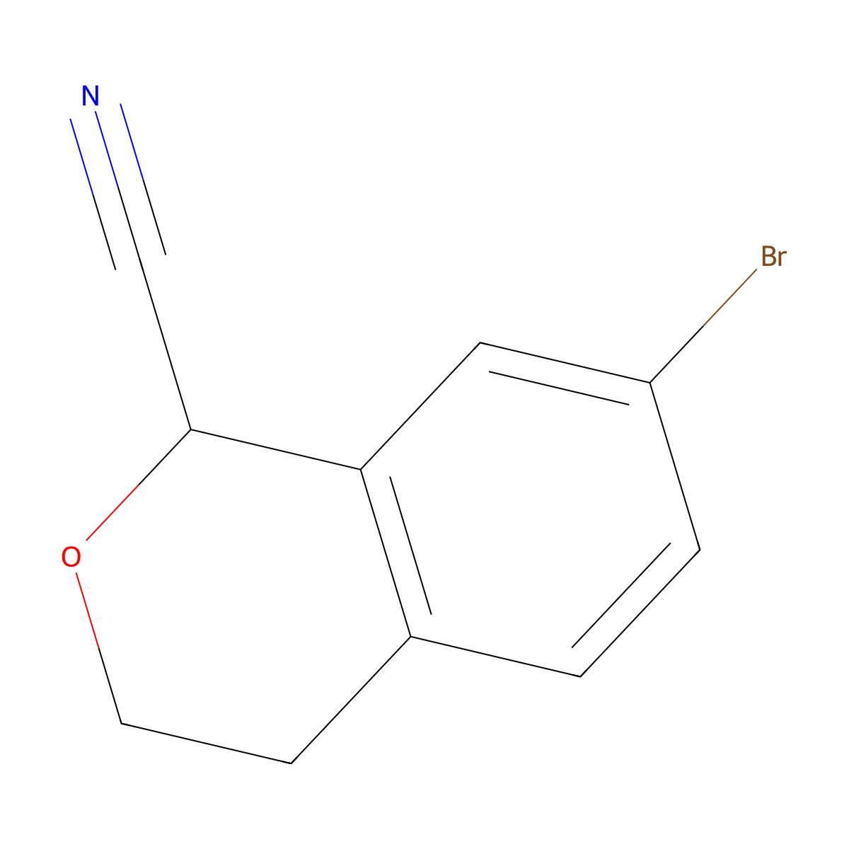 7-Bromo-3,4-dihydro-1H-2-benzopyran-1-carbonitrile molecular structure, CAS 683222-21-1