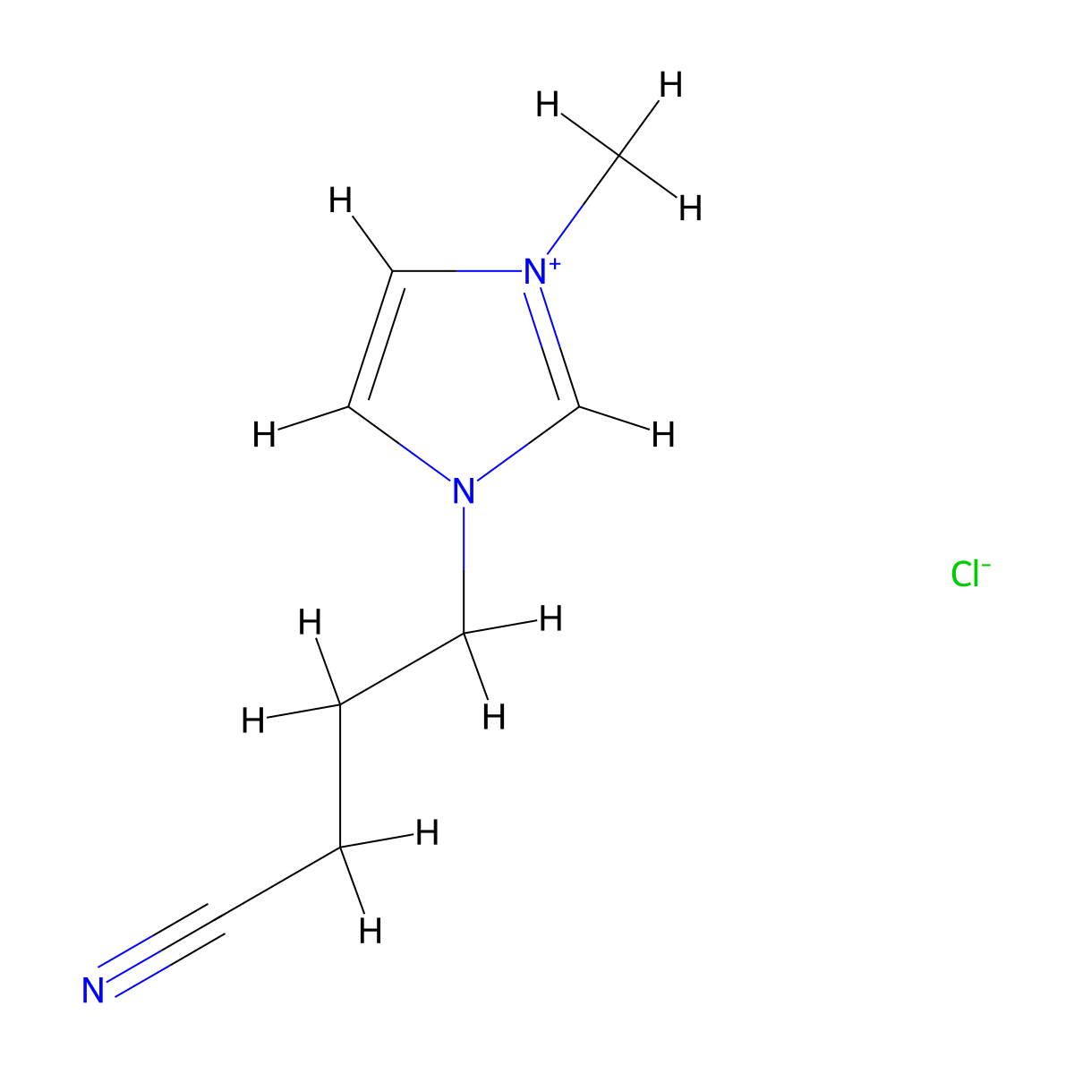 1-(3-Cyanopropyl)-3-methylimidazolium chloride molecular structure, CAS 683224-96-6