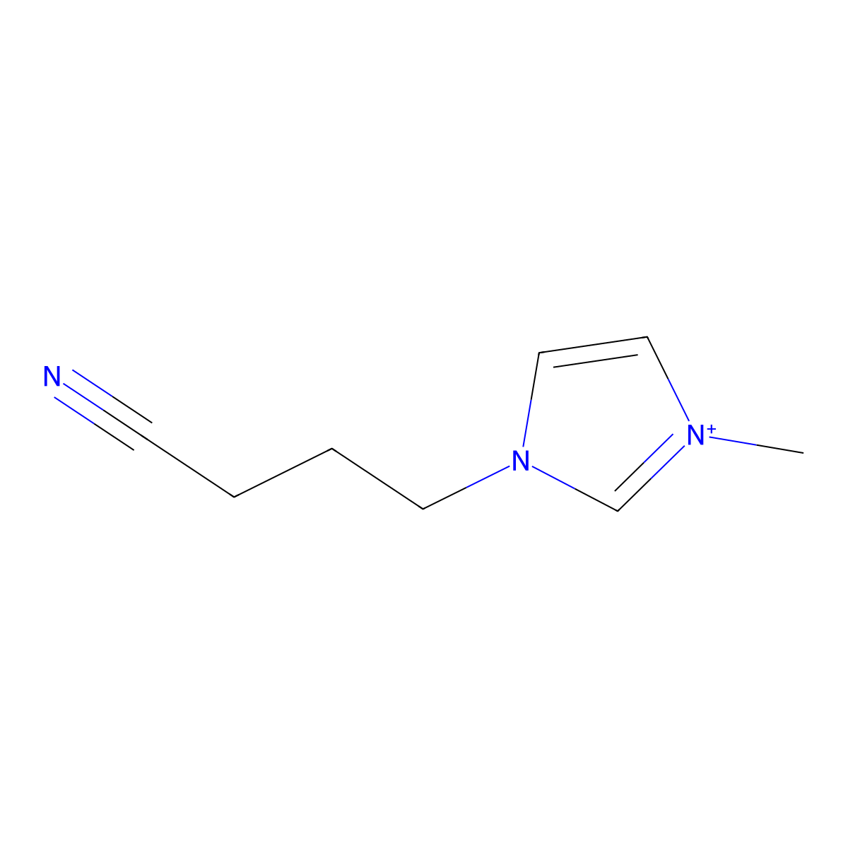 3-(3-Cyanopropyl)-1-methyl-1H-imidazolium molecular structure, CAS 683224-97-7