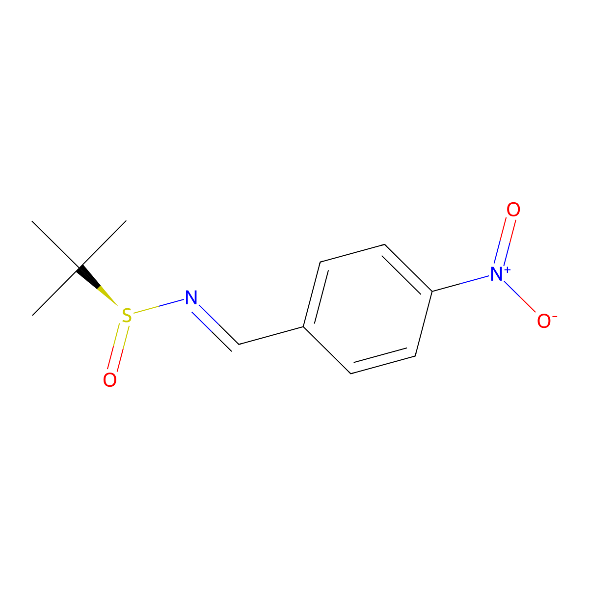 (S,E)-2-Methyl-N-(4-nitrobenzylidene)propane-2-sulfinamide molecular structure, CAS 683226-93-9