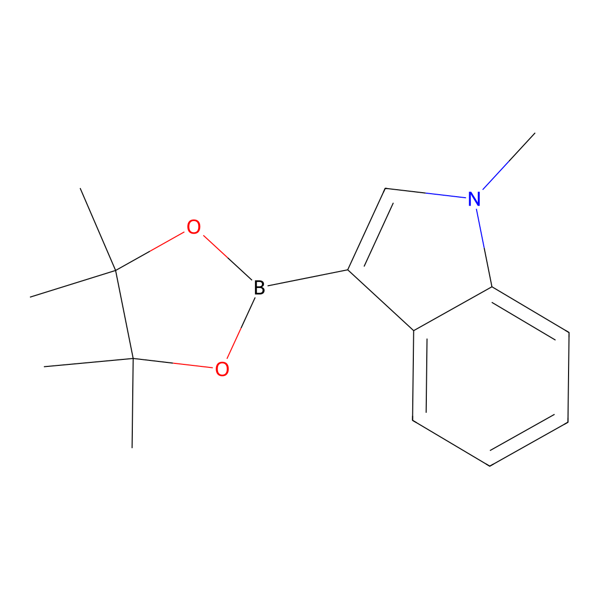 1-methyl-3-(tetramethyl-1,3,2-dioxaborolan-2-yl)-1H-indole molecular structure, CAS 683229-61-0