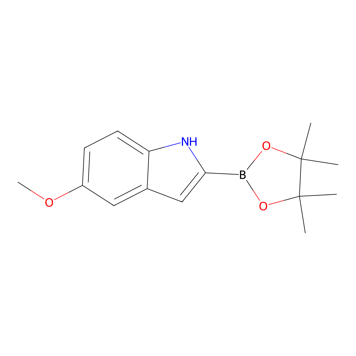 5-Methoxy-2-(4,4,5,5-tetramethyl-1,3,2-dioxaborolan-2-yl)-1H-indole molecular structure, CAS 683229-62-1