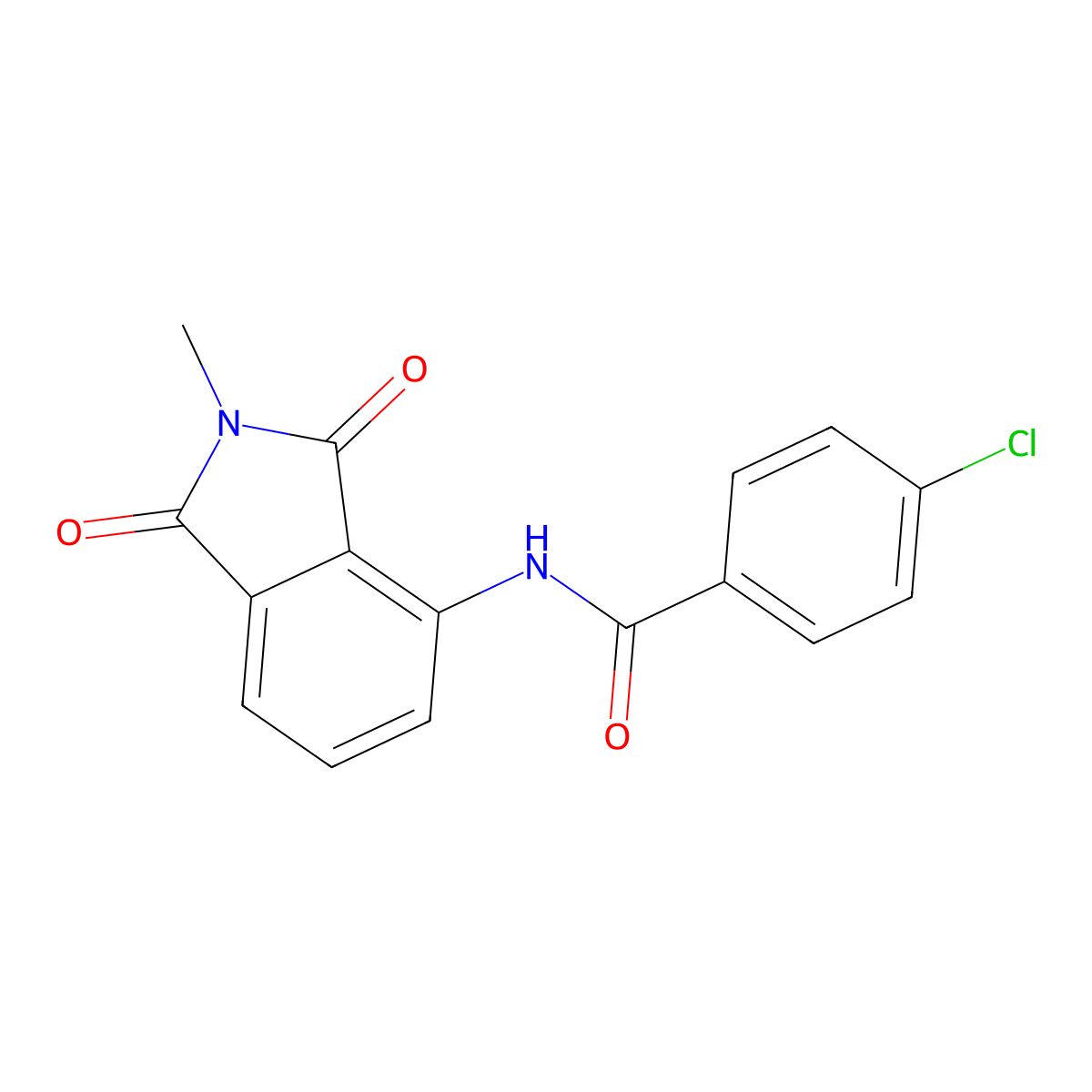 4-chloro-N-(2-methyl-1,3-dioxoisoindol-4-yl)benzamide molecular structure, CAS 683231-70-1