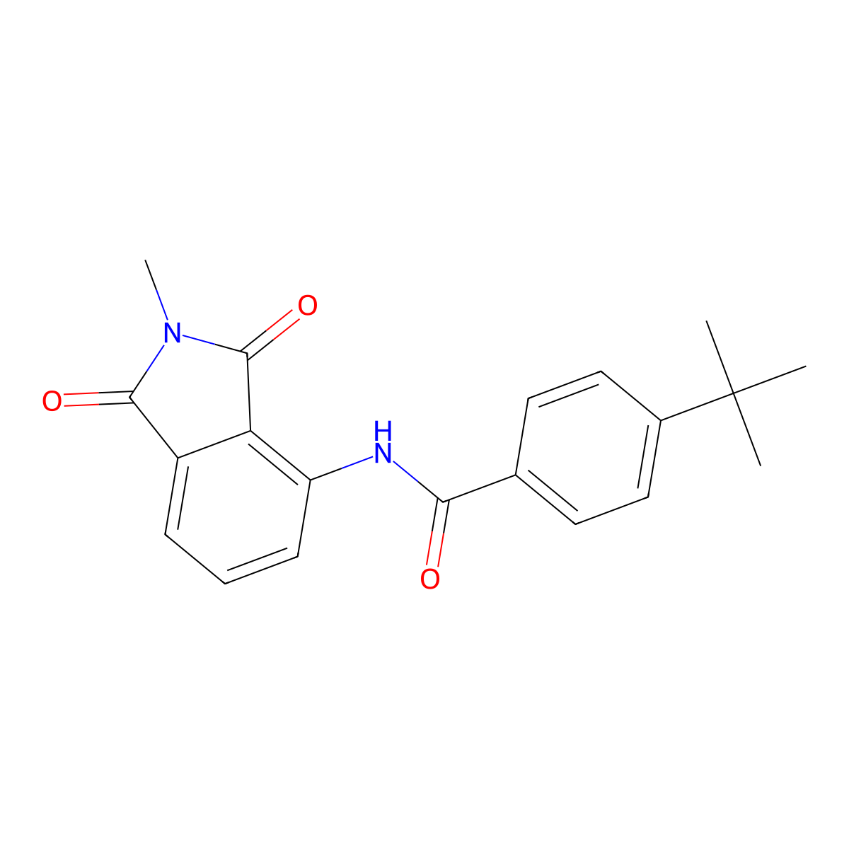 4-(tert-butyl)-N-(2-methyl-1,3-dioxoisoindolin-4-yl)benzamide molecular structure, CAS 683231-73-4