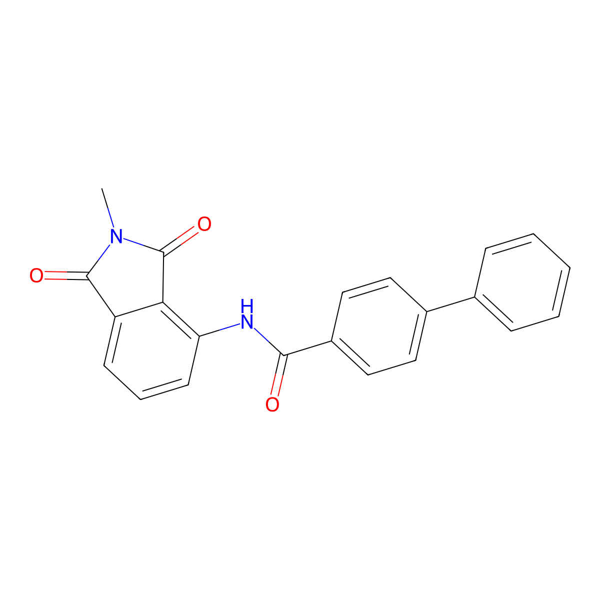N-(2-methyl-1,3-dioxoisoindolin-4-yl)-[1,1'-biphenyl]-4-carboxamide molecular structure, CAS 683231-75-6