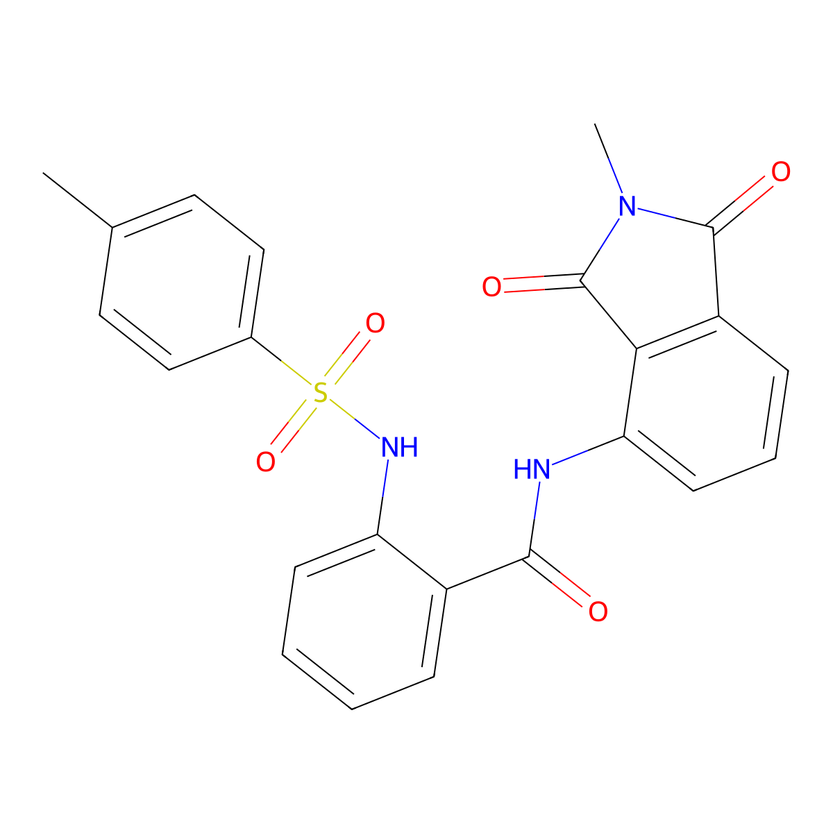 N-(2-methyl-1,3-dioxoisoindolin-4-yl)-2-(4-methylphenylsulfonamido)benzamide molecular structure, CAS 683231-79-0