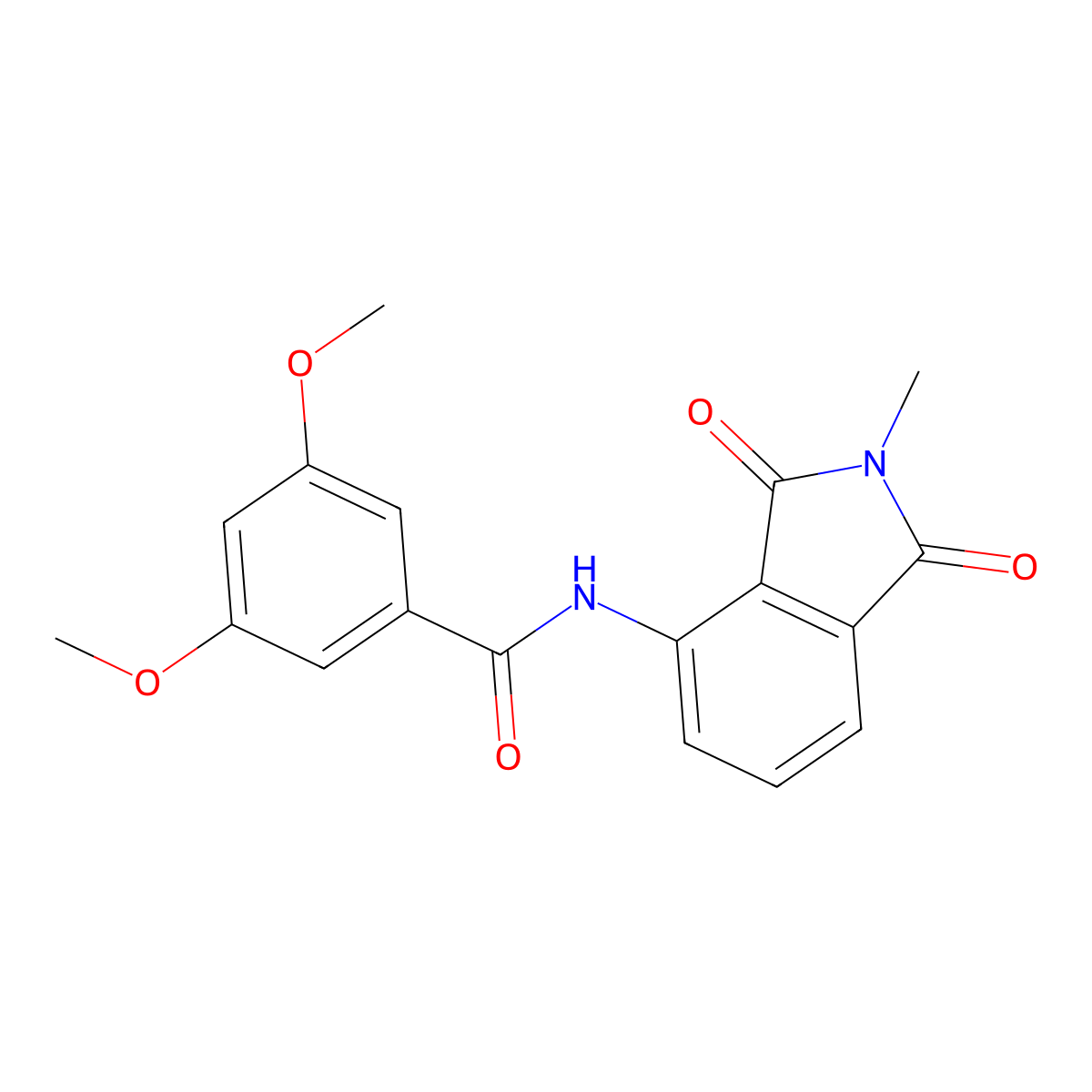3,5-dimethoxy-N-(2-methyl-1,3-dioxoisoindolin-4-yl)benzamide molecular structure, CAS 683231-84-7