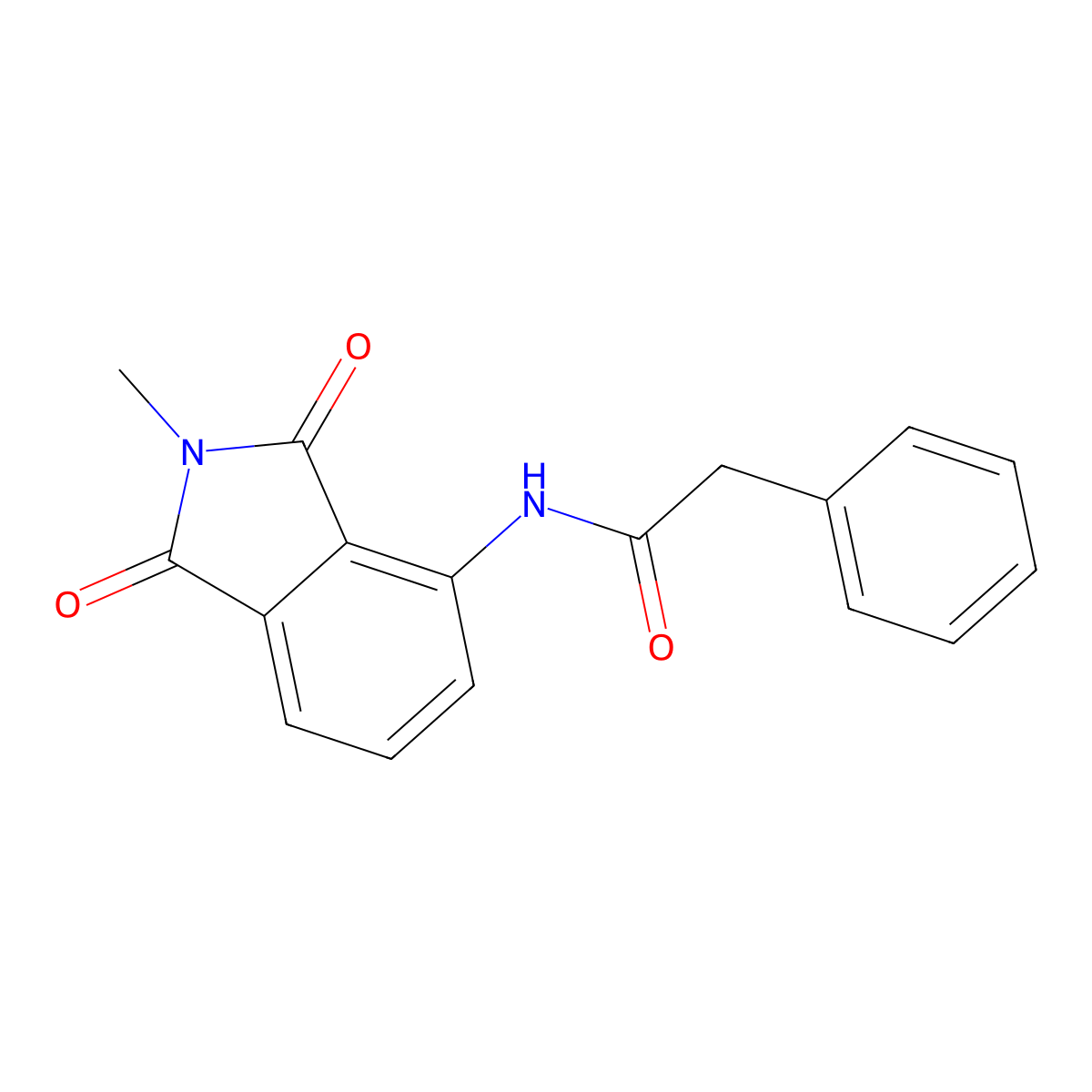 N-(2-methyl-1,3-dioxoisoindol-4-yl)-2-phenylacetamide molecular structure, CAS 683231-91-6