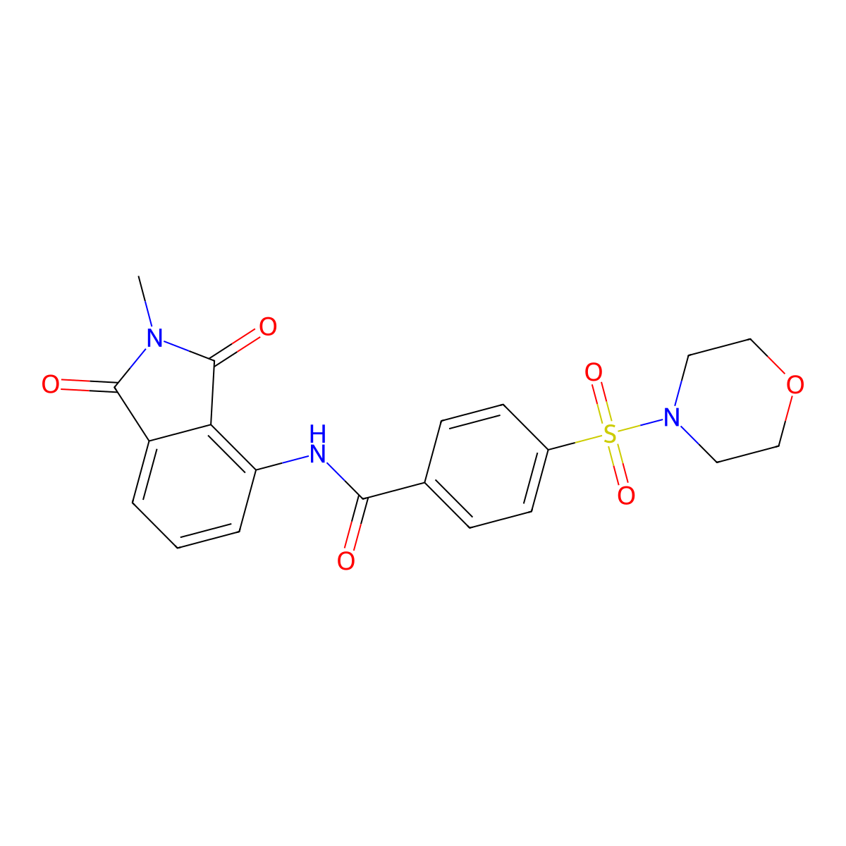 N-(2-methyl-1,3-dioxo-2,3-dihydro-1H-isoindol-4-yl)-4-(morpholine-4-sulfonyl)benzamide molecular structure, CAS 683231-96-1