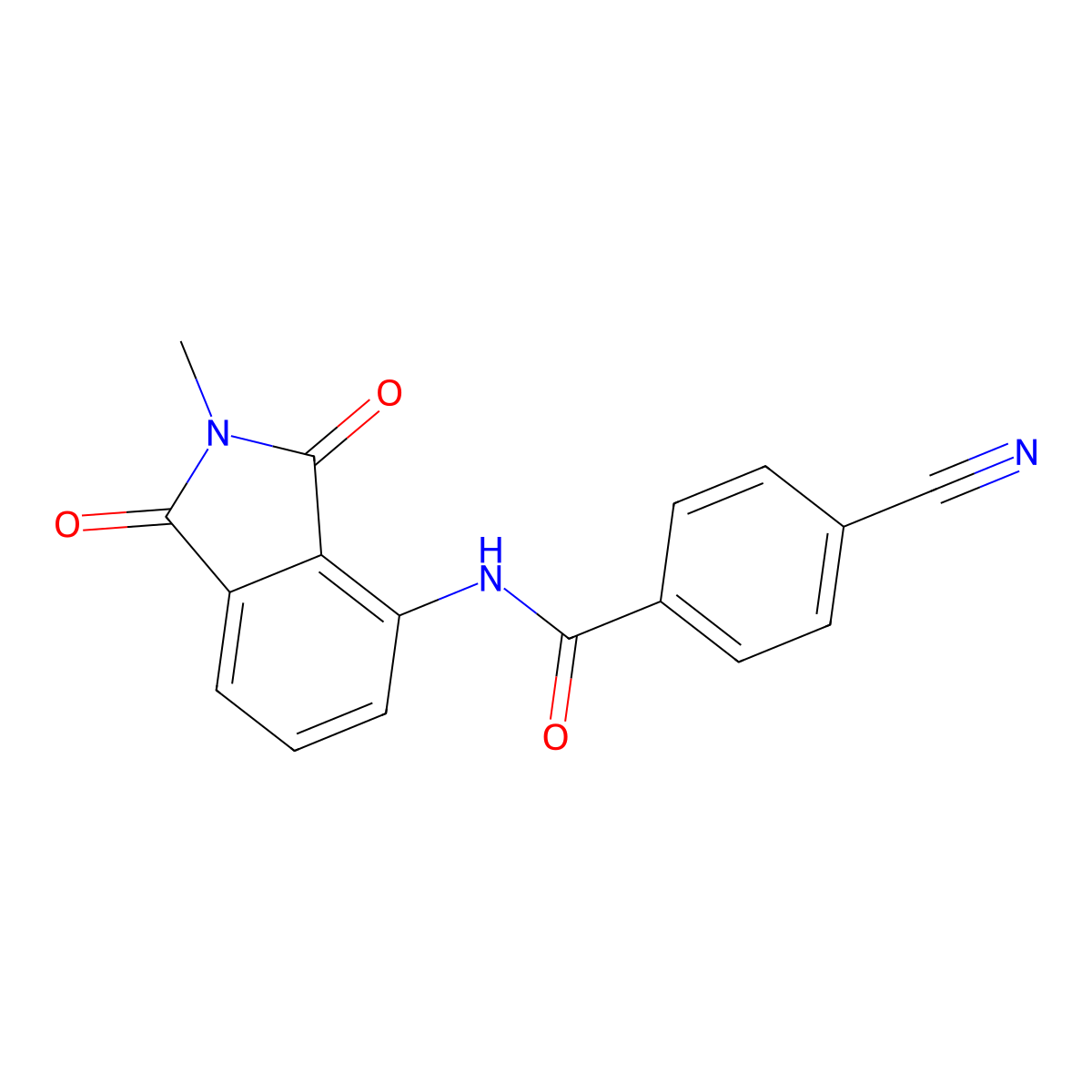 4-cyano-N-(2-methyl-1,3-dioxoisoindol-4-yl)benzamide molecular structure, CAS 683232-02-2