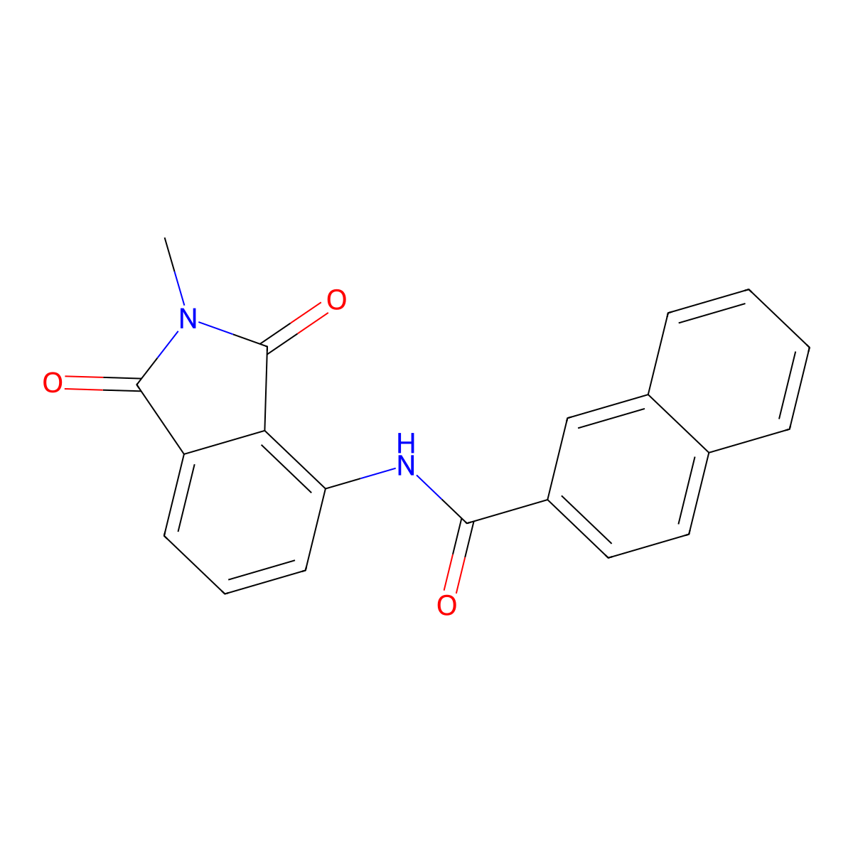 N-(2-methyl-1,3-dioxoisoindolin-4-yl)-2-naphthamide molecular structure, CAS 683232-11-3
