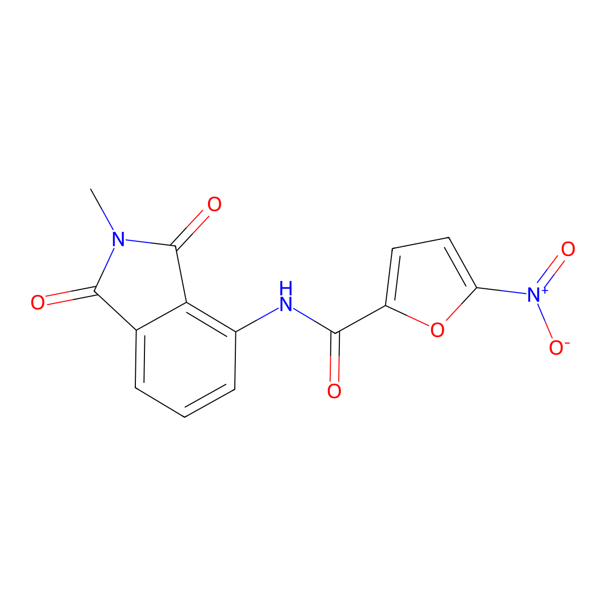 N-(2-methyl-1,3-dioxoisoindolin-4-yl)-5-nitrofuran-2-carboxamide molecular structure, CAS 683232-12-4