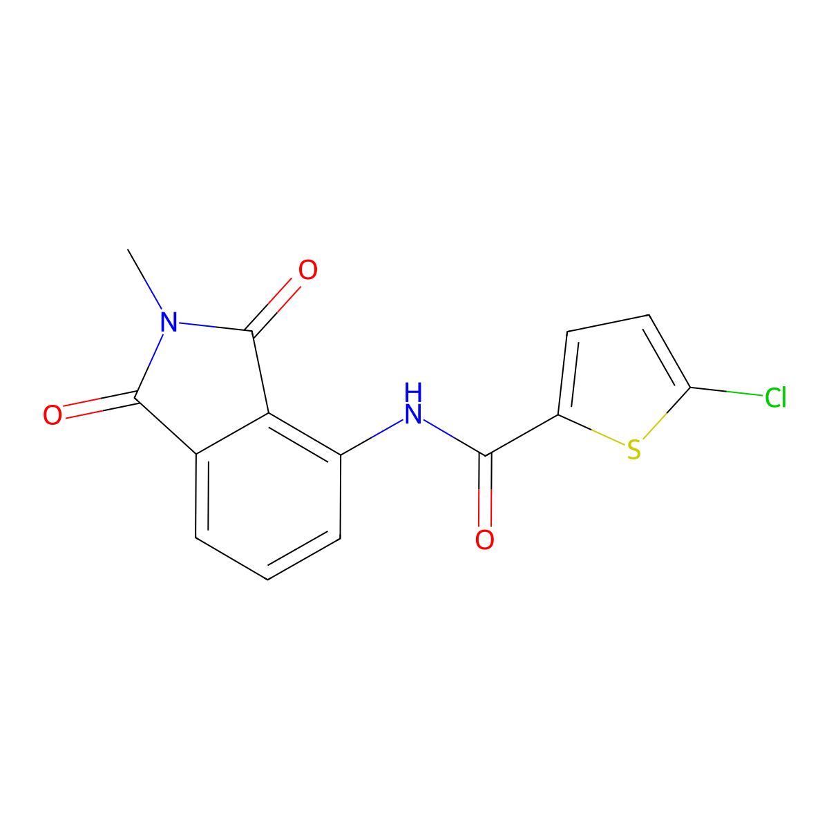 5-chloro-N-(2-methyl-1,3-dioxoisoindolin-4-yl)thiophene-2-carboxamide molecular structure, CAS 683232-14-6