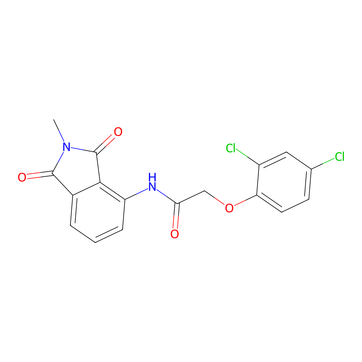 2-(2,4-dichlorophenoxy)-N-(2-methyl-1,3-dioxoisoindolin-4-yl)acetamide molecular structure, CAS 683232-26-0