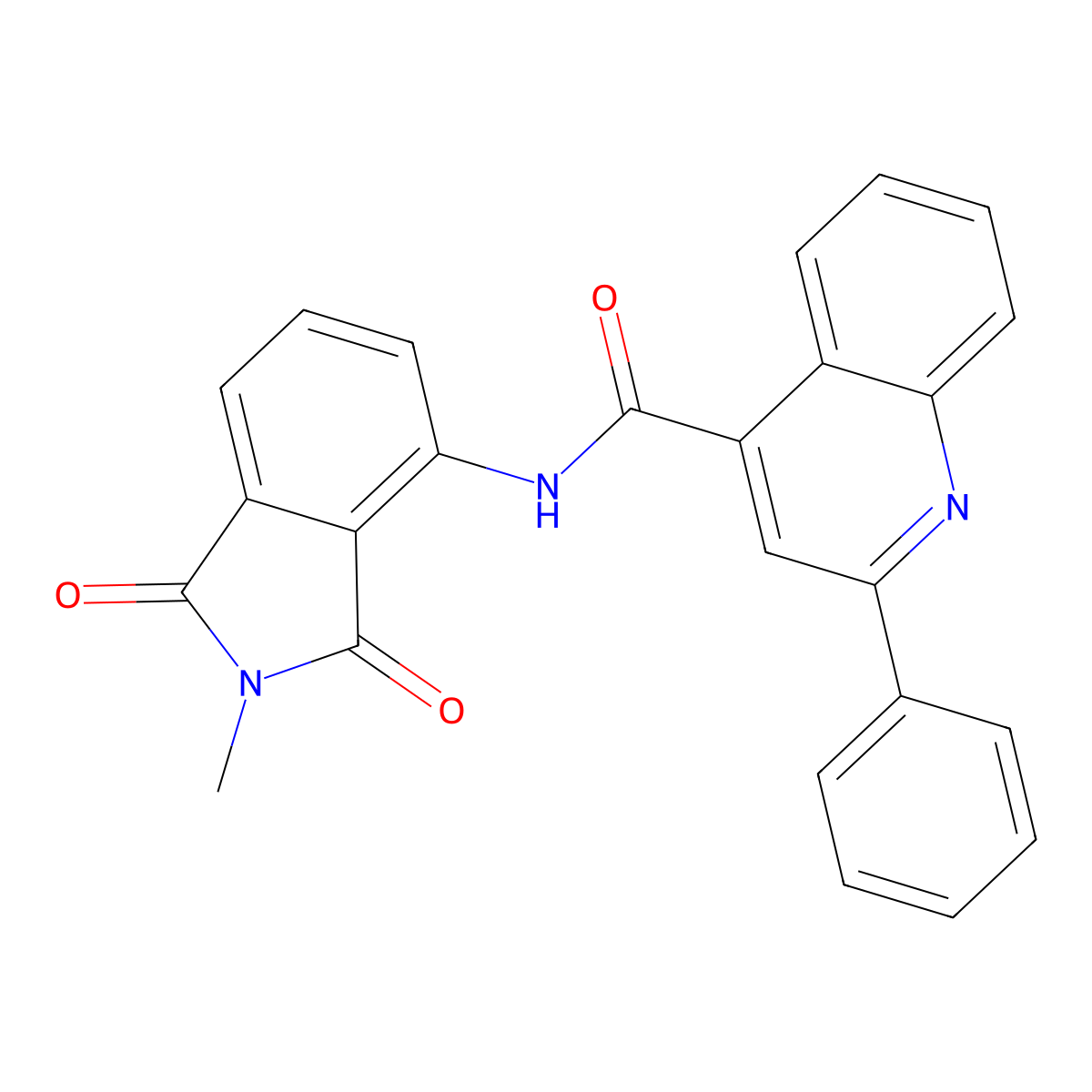 N-(2-methyl-1,3-dioxoisoindol-4-yl)-2-phenylquinoline-4-carboxamide molecular structure, CAS 683232-32-8