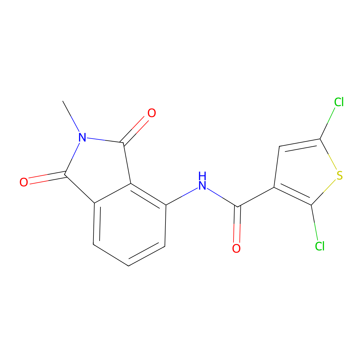 2,5-dichloro-N-(2-methyl-1,3-dioxoisoindolin-4-yl)thiophene-3-carboxamide molecular structure, CAS 683232-51-1