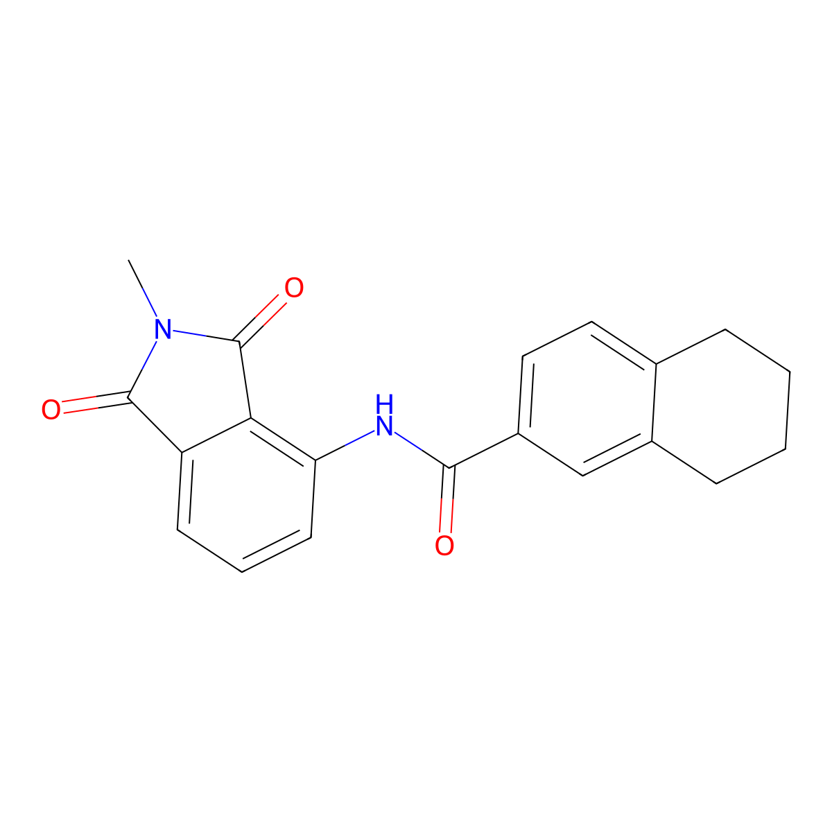 N-(2-methyl-1,3-dioxoisoindolin-4-yl)-5,6,7,8-tetrahydronaphthalene-2-carboxamide molecular structure, CAS 683232-68-0