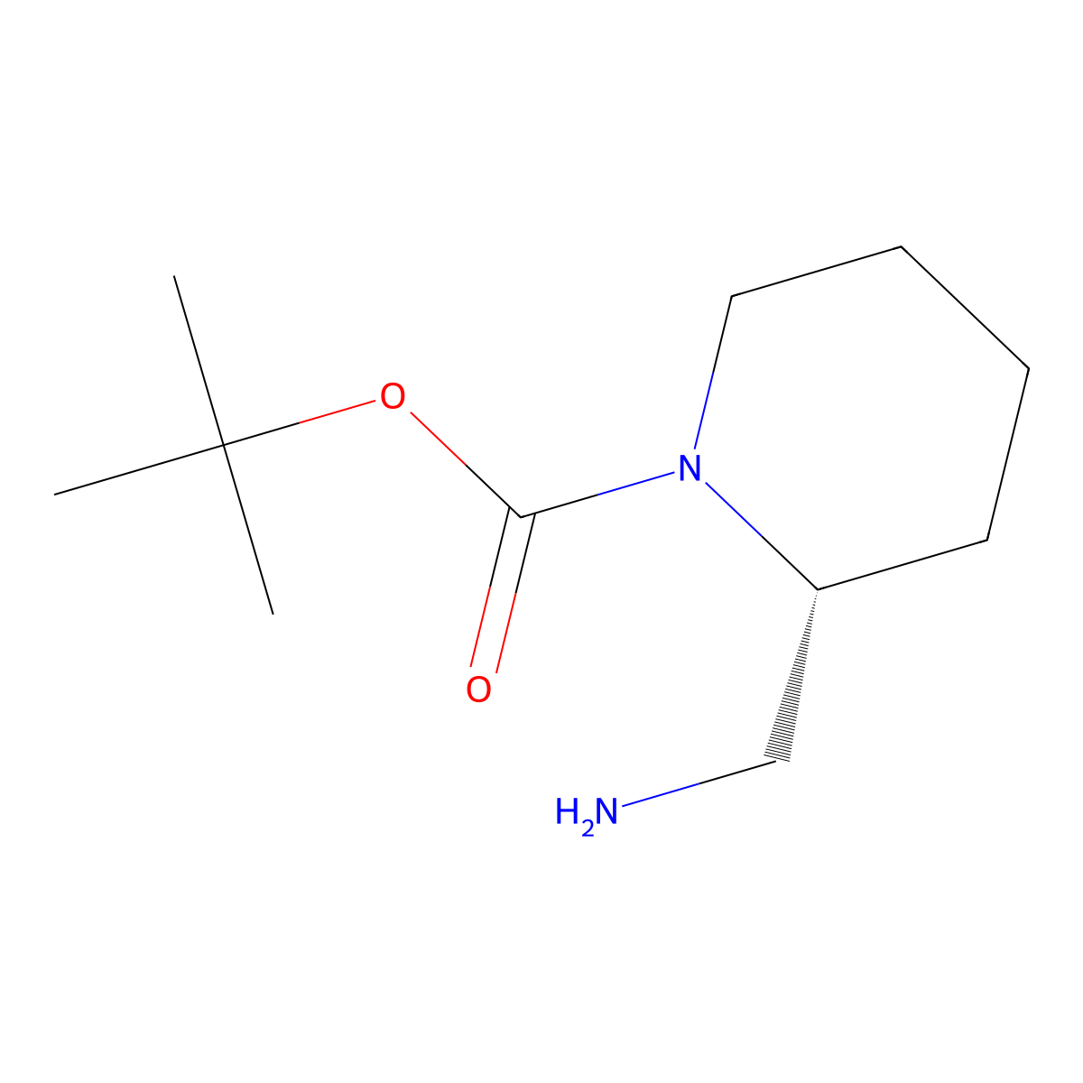 tert-Butyl (2R)-2-(aminomethyl)piperidine-1-carboxylate molecular structure, CAS 683233-14-9