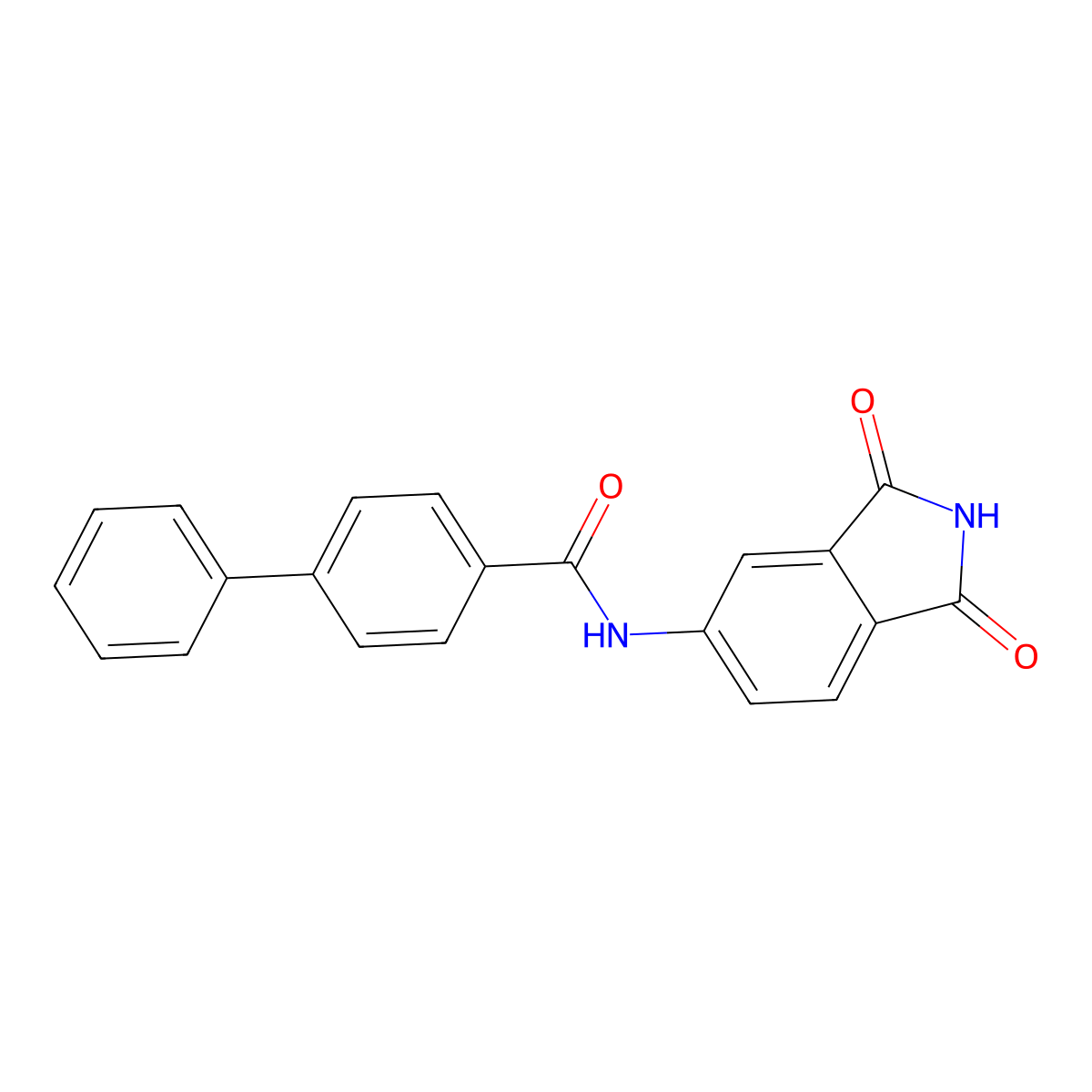 N-(1,3-dioxoisoindol-5-yl)-4-phenylbenzamide molecular structure, CAS 683235-13-4