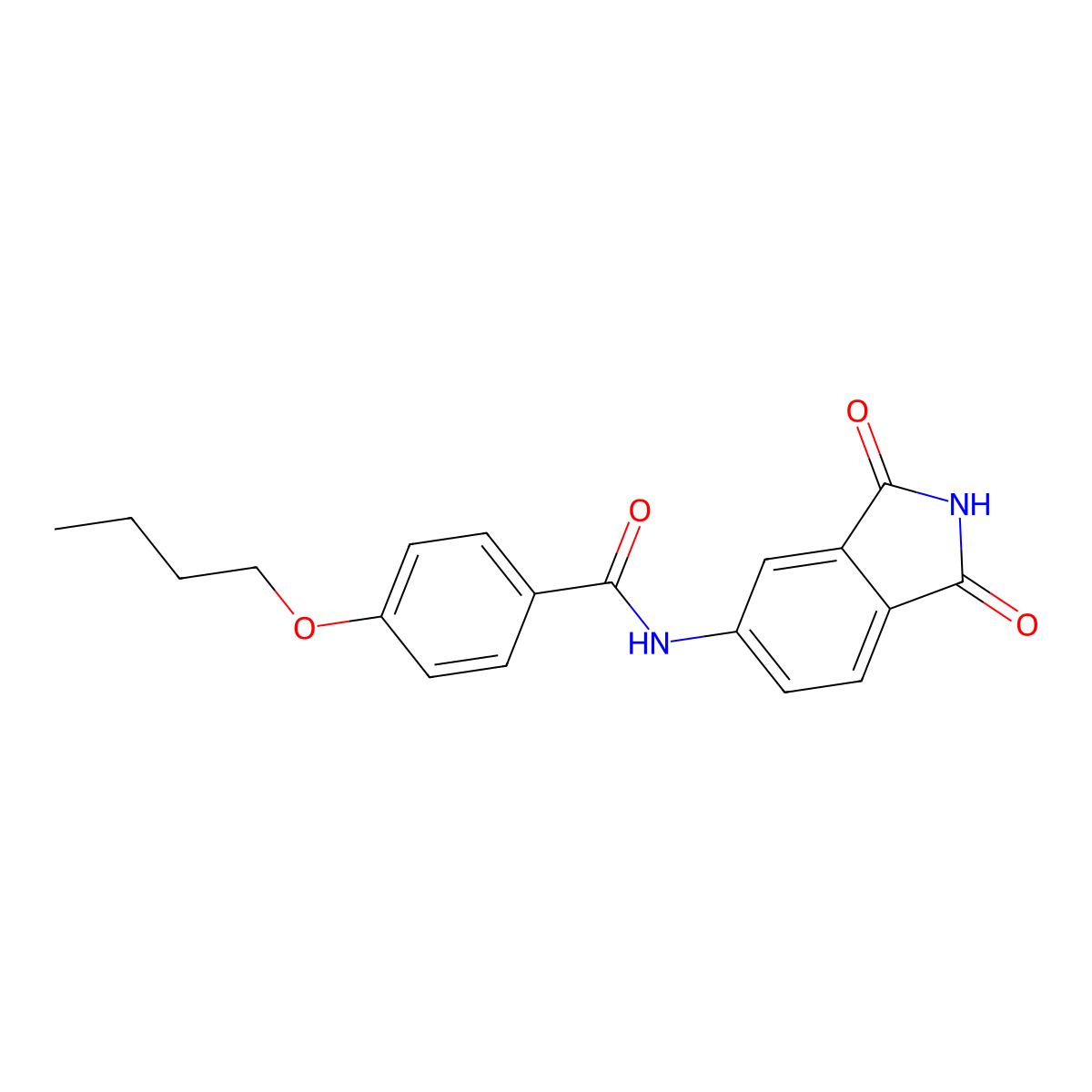 4-butoxy-N-(1,3-dioxo-2,3-dihydro-1H-isoindol-5-yl)benzamide molecular structure, CAS 683235-24-7