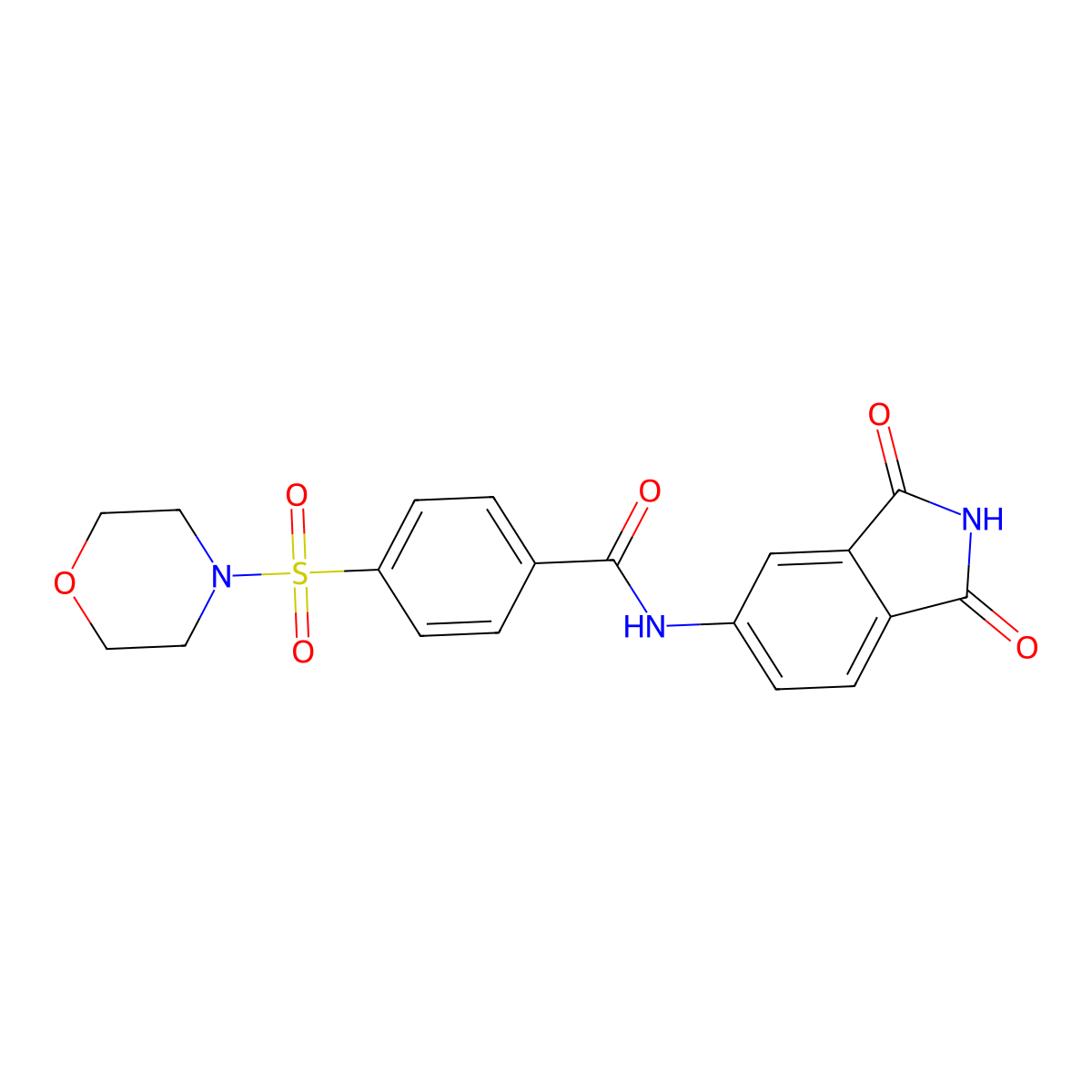 N-(1,3-dioxoisoindolin-5-yl)-4-(morpholinosulfonyl)benzamide molecular structure, CAS 683235-27-0