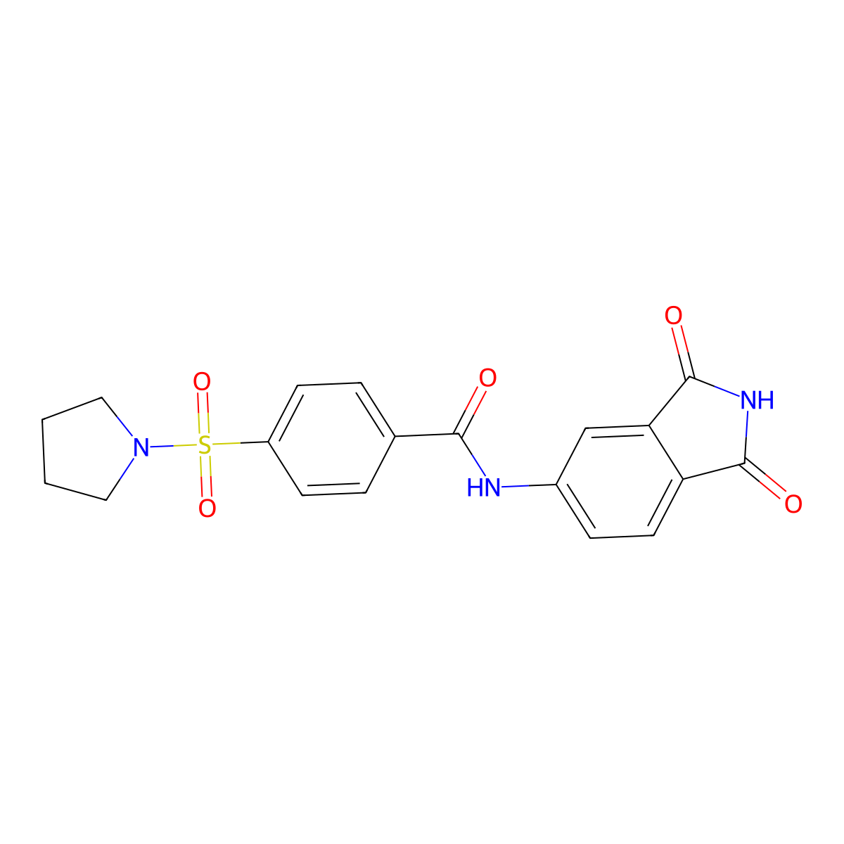 N-(1,3-dioxoisoindol-5-yl)-4-pyrrolidin-1-ylsulfonylbenzamide molecular structure, CAS 683235-28-1