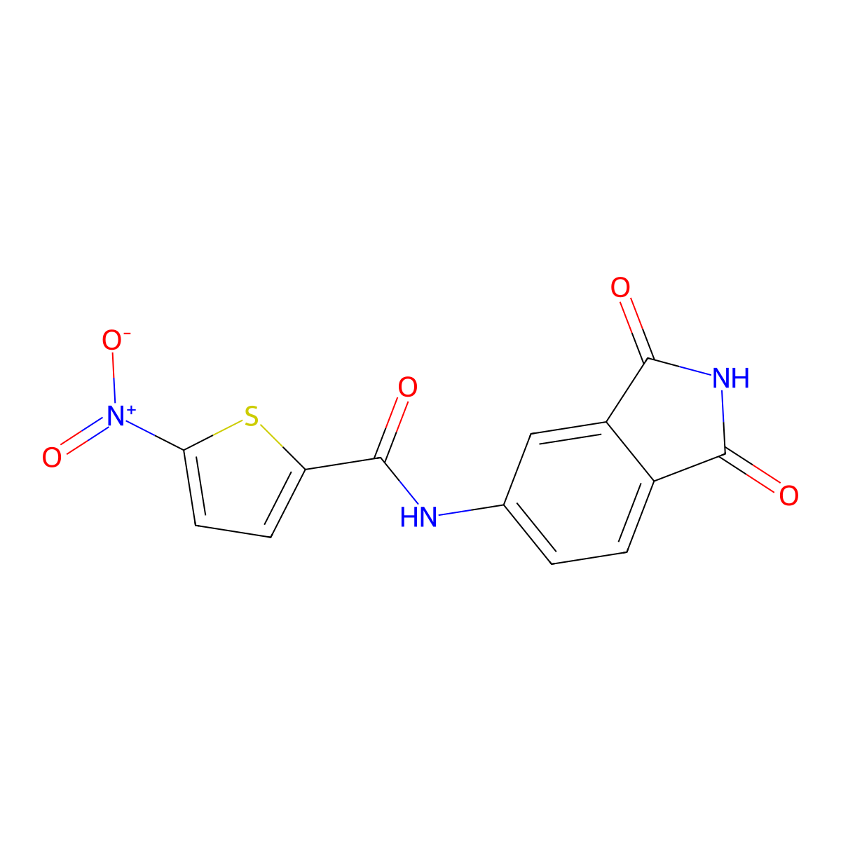 N-(1,3-dioxoisoindolin-5-yl)-5-nitrothiophene-2-carboxamide molecular structure, CAS 683235-35-0