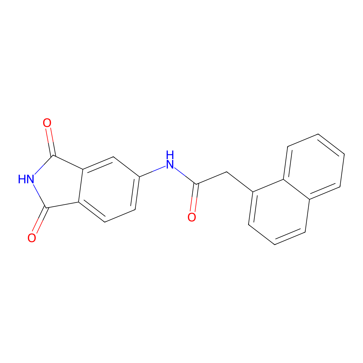 N-(1,3-dioxoisoindol-5-yl)-2-naphthalen-1-ylacetamide molecular structure, CAS 683235-37-2
