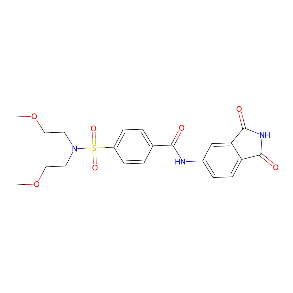 4-[bis(2-methoxyethyl)sulfamoyl]-N-(1,3-dioxoisoindol-5-yl)benzamide molecular structure, CAS 683235-39-4