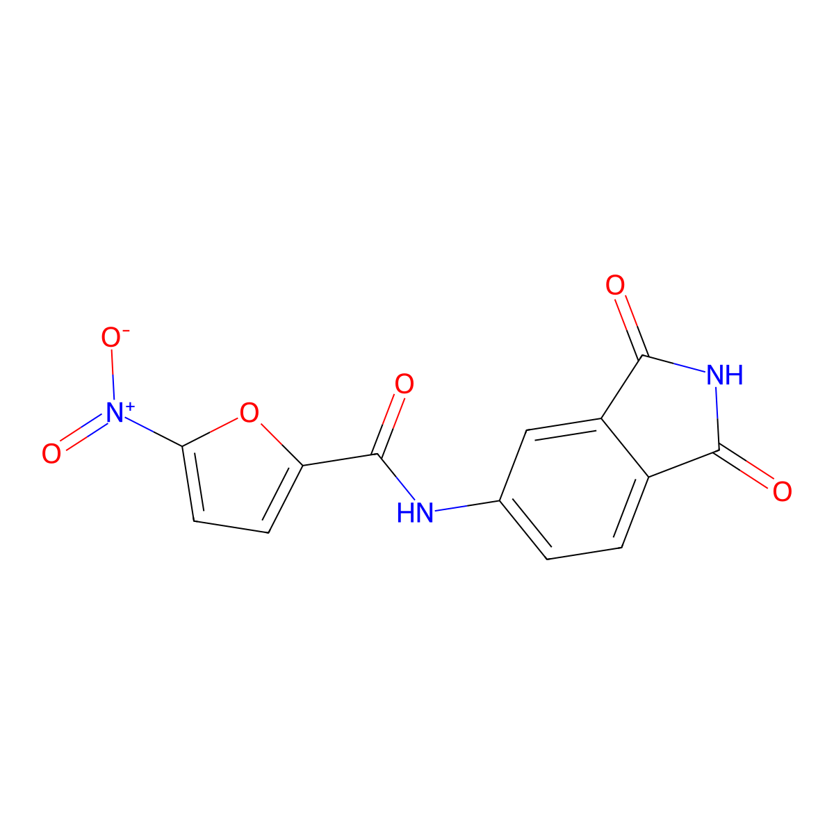 N-(1,3-dioxoisoindolin-5-yl)-5-nitrofuran-2-carboxamide molecular structure, CAS 683235-42-9