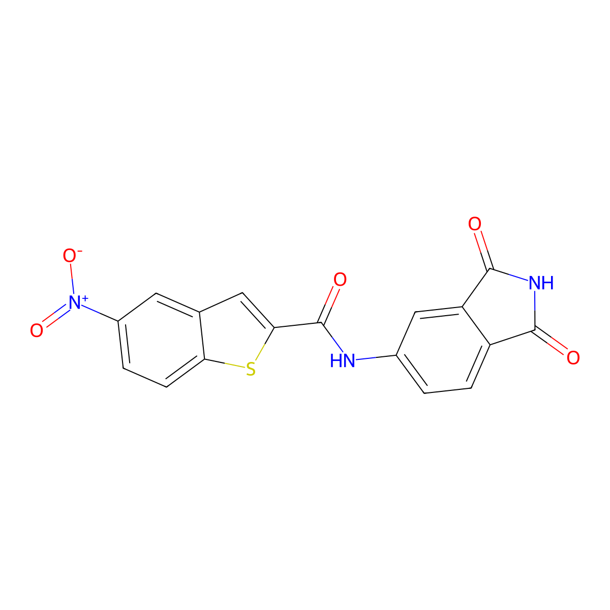 N-(1,3-dioxoisoindolin-5-yl)-5-nitrobenzo[b]thiophene-2-carboxamide molecular structure, CAS 683235-53-2