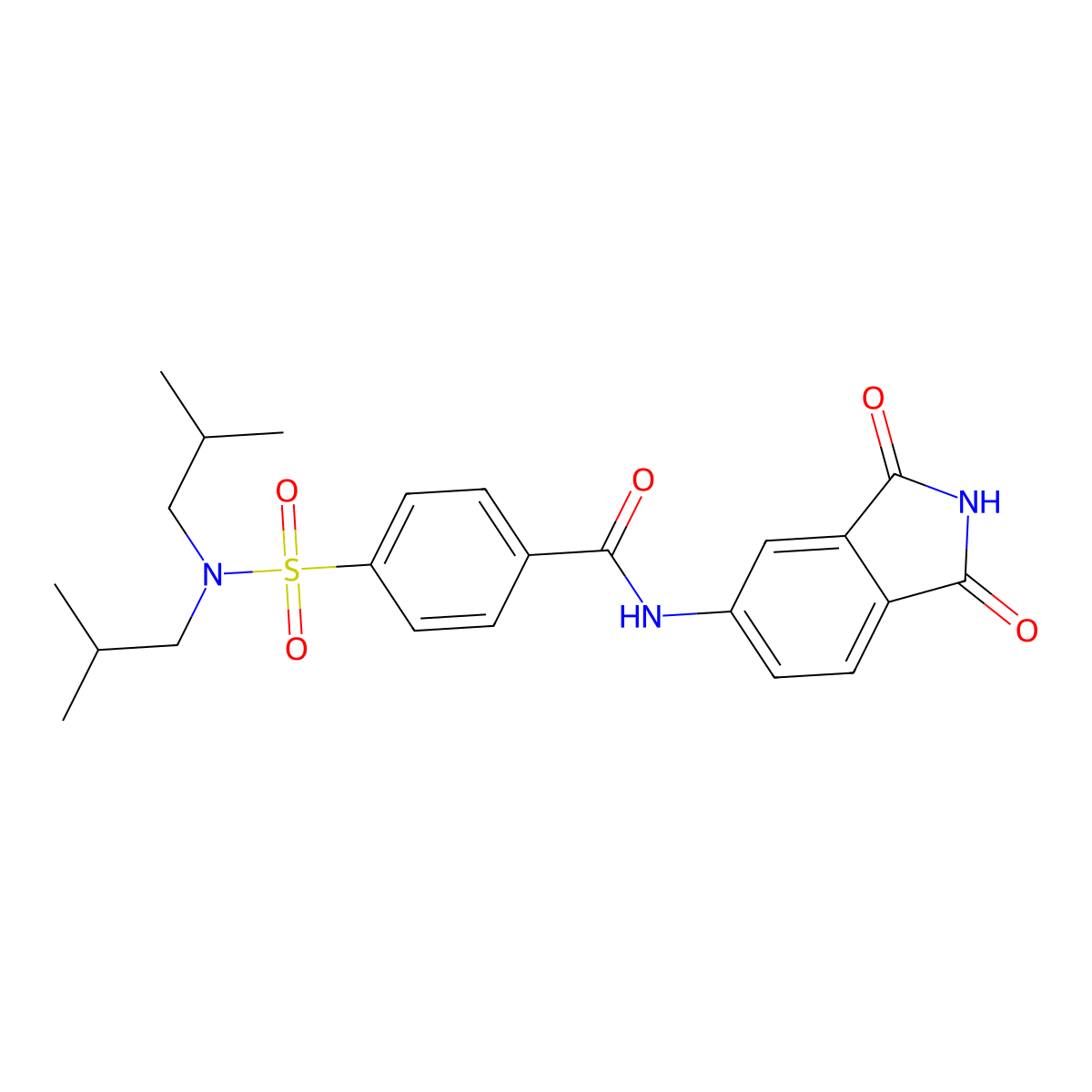 4-(N,N-diisobutylsulfamoyl)-N-(1,3-dioxoisoindolin-5-yl)benzamide molecular structure, CAS 683235-54-3