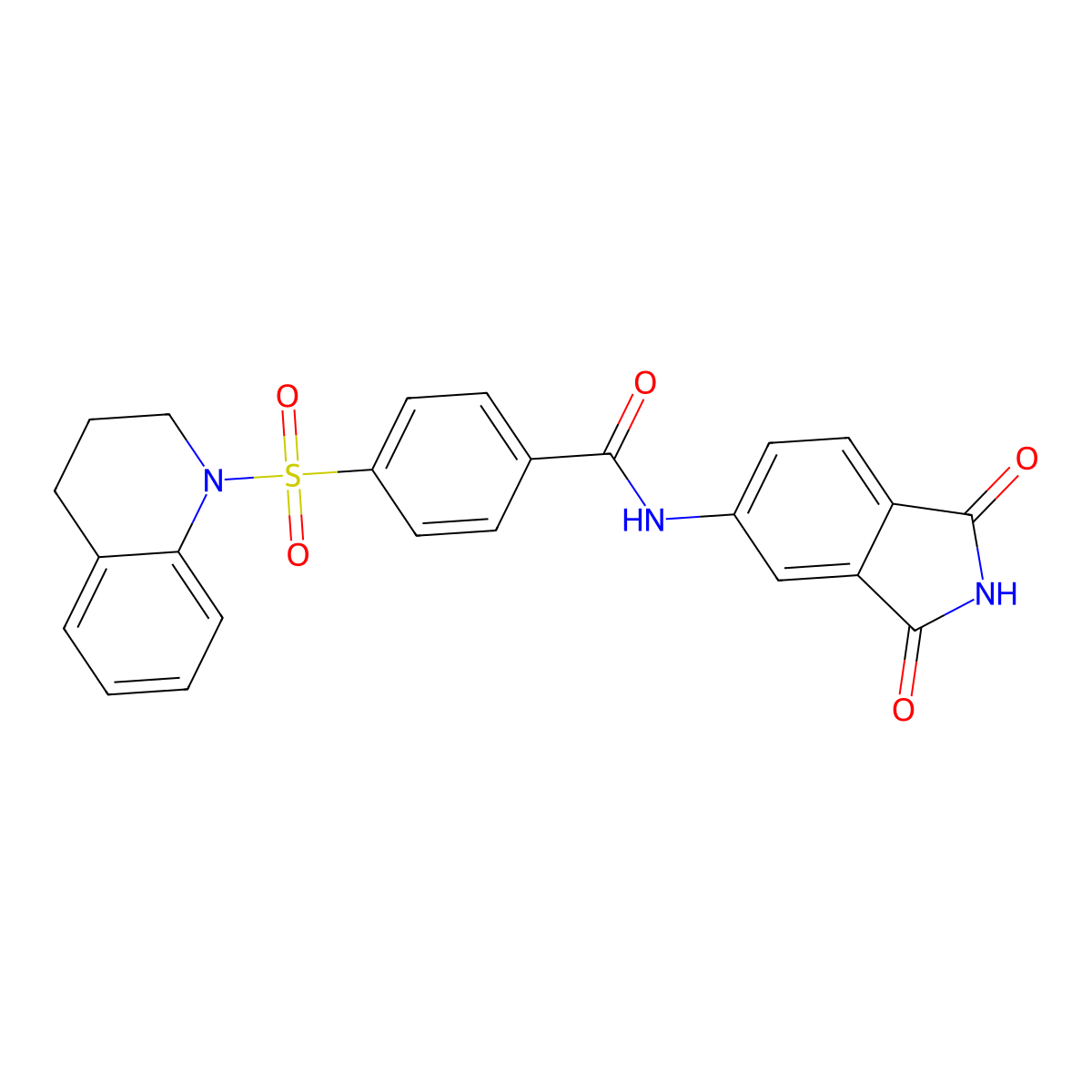 4-(3,4-dihydro-2H-quinolin-1-ylsulfonyl)-N-(1,3-dioxoisoindol-5-yl)benzamide molecular structure, CAS 683235-55-4