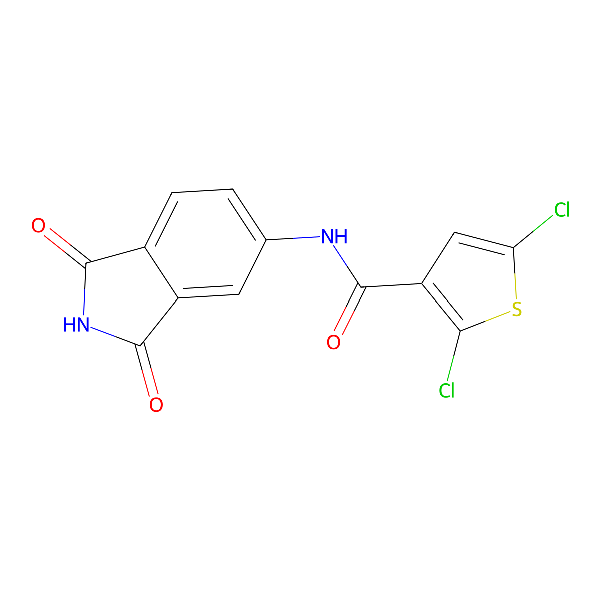 2,5-dichloro-N-(1,3-dioxoisoindol-5-yl)thiophene-3-carboxamide molecular structure, CAS 683235-72-5