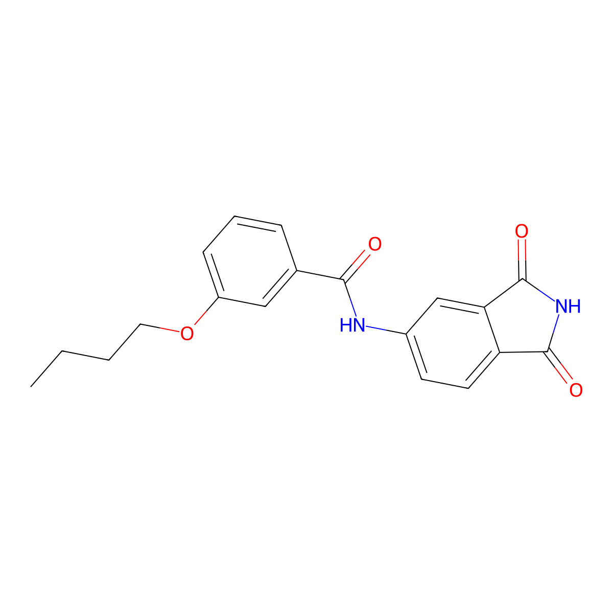 3-butoxy-N-(1,3-dioxoisoindolin-5-yl)benzamide molecular structure, CAS 683235-76-9