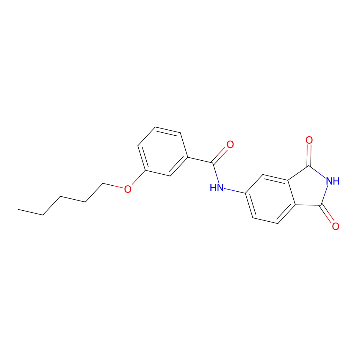 N-(1,3-dioxoisoindolin-5-yl)-3-(pentyloxy)benzamide molecular structure, CAS 683235-77-0