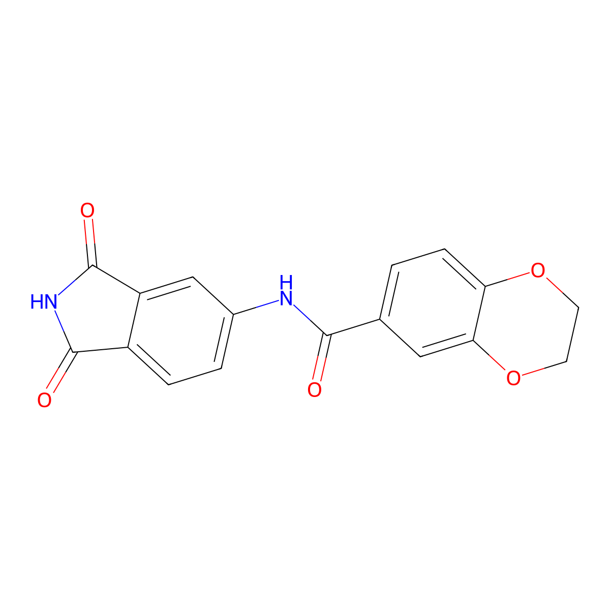 N-(1,3-dioxoisoindol-5-yl)-2,3-dihydro-1,4-benzodioxine-6-carboxamide molecular structure, CAS 683235-79-2