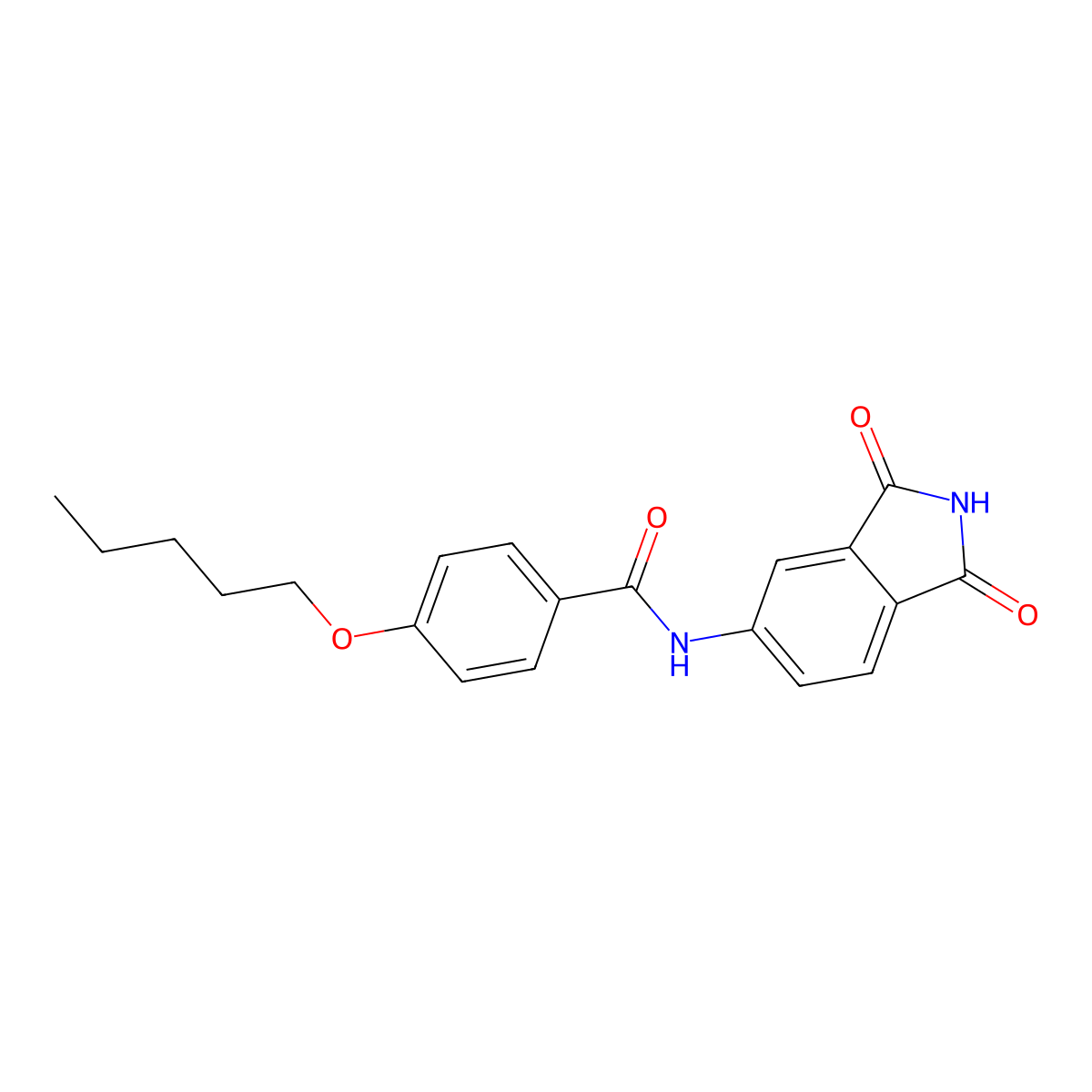 N-(1,3-dioxoisoindol-5-yl)-4-pentoxybenzamide molecular structure, CAS 683235-80-5