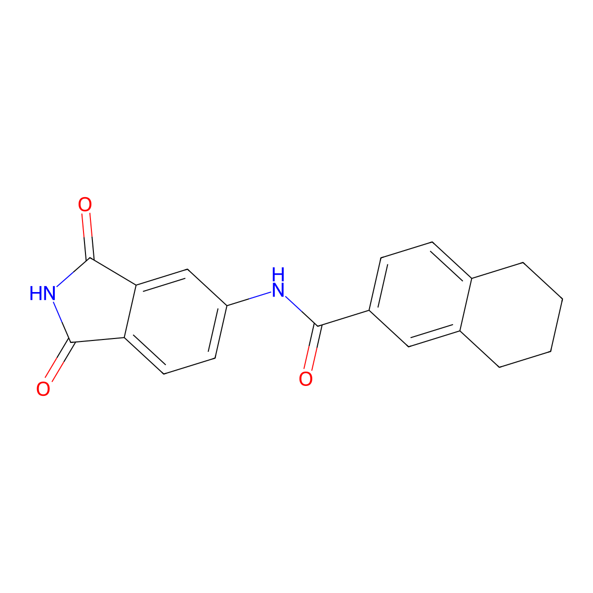 N-(1,3-dioxoisoindolin-5-yl)-5,6,7,8-tetrahydronaphthalene-2-carboxamide molecular structure, CAS 683235-88-3