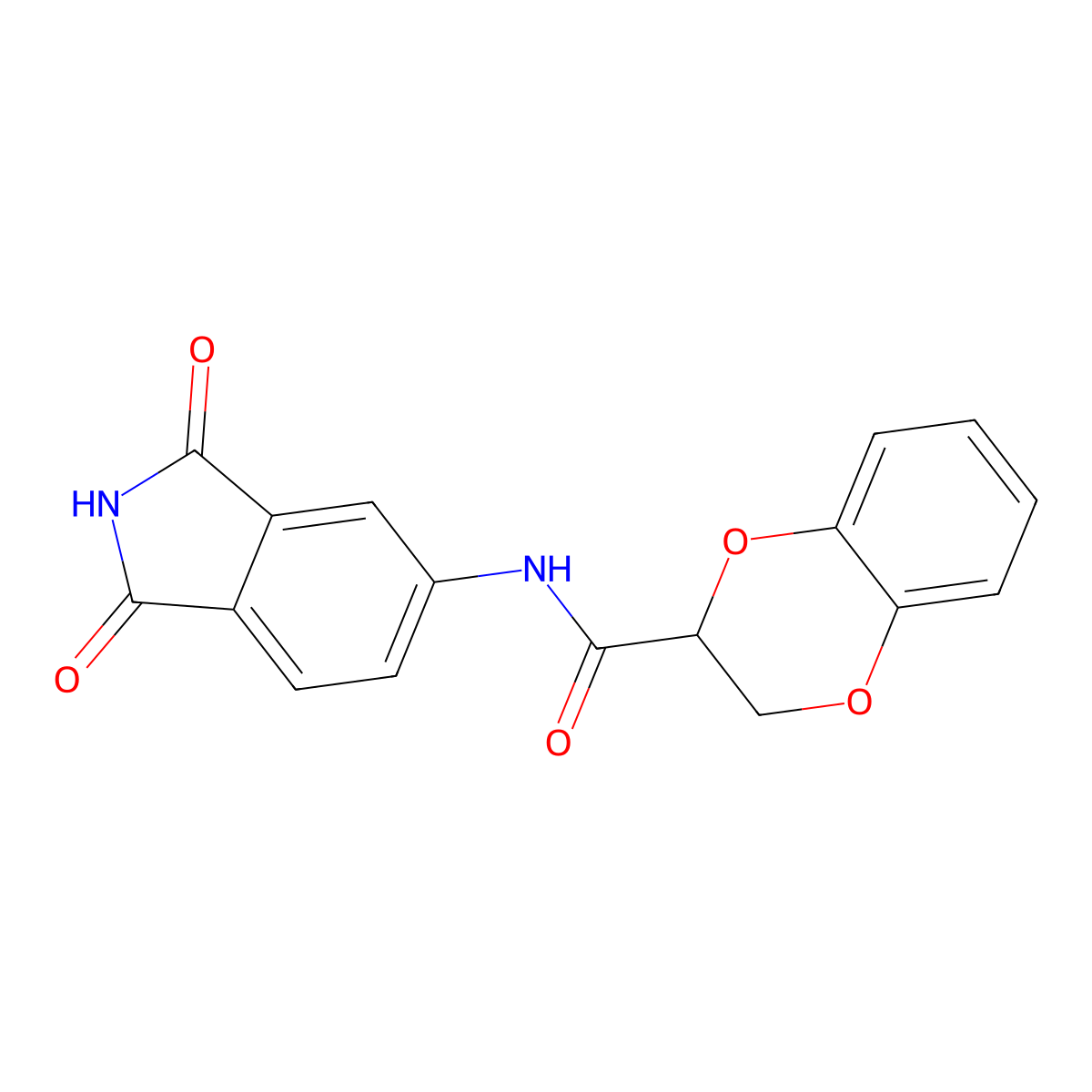 N-(1,3-dioxoisoindol-5-yl)-2,3-dihydro-1,4-benzodioxine-3-carboxamide molecular structure, CAS 683235-90-7