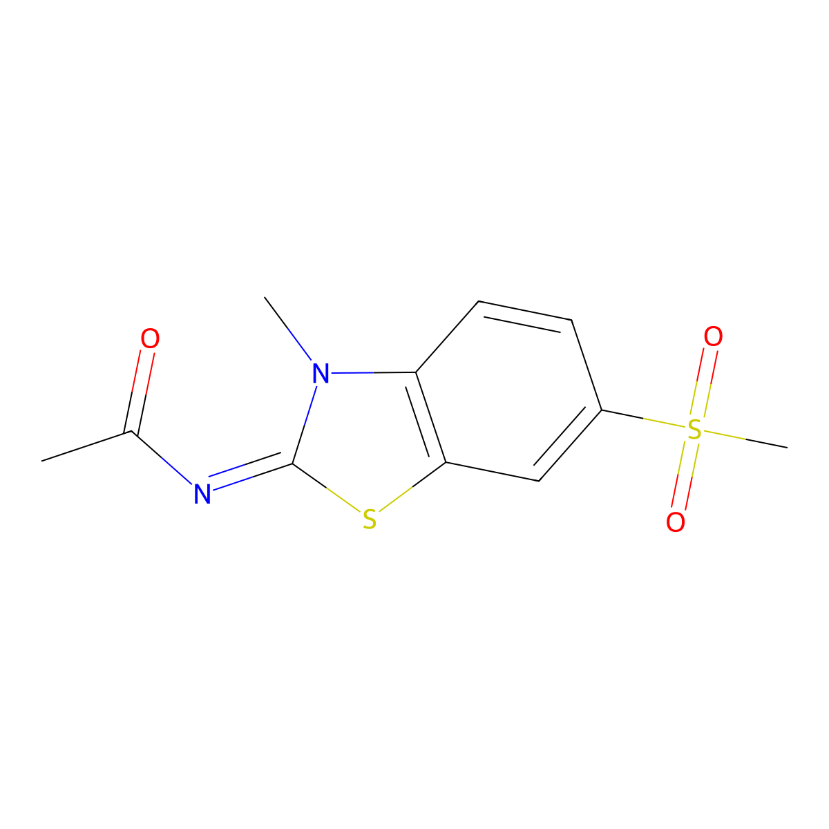 (Z)-N-(3-methyl-6-(methylsulfonyl)benzo[d]thiazol-2(3H)-ylidene)acetamide molecular structure, CAS 683237-31-2