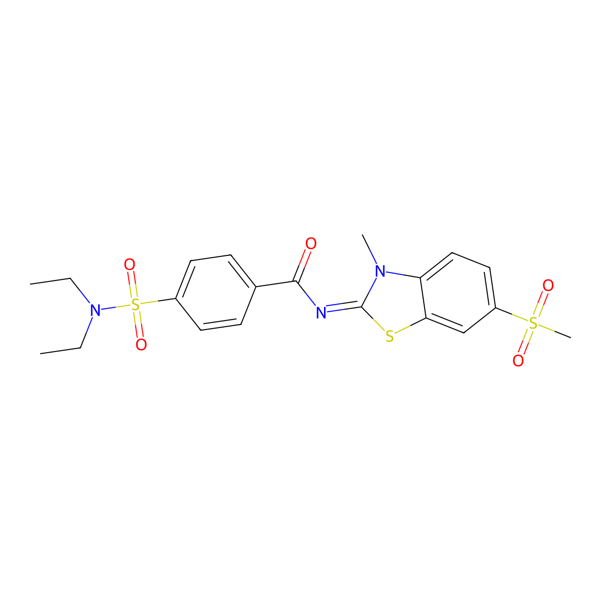 4-(diethylsulfamoyl)-N-(3-methyl-6-methylsulfonyl-1,3-benzothiazol-2-ylidene)benzamide molecular structure, CAS 683237-47-0