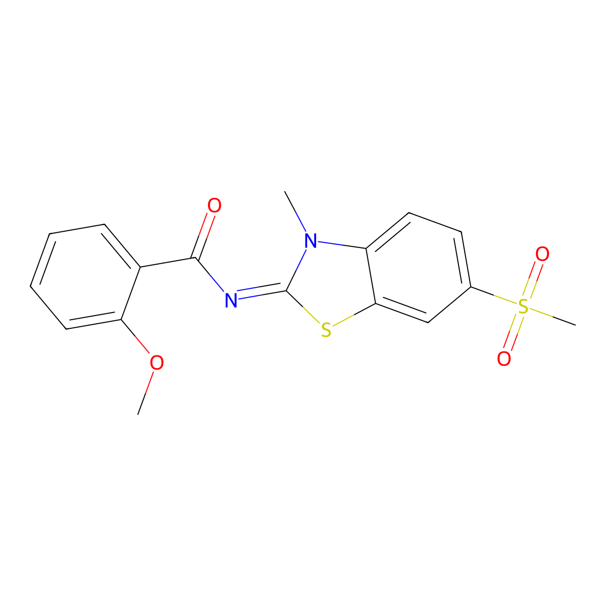 (Z)-2-methoxy-N-(3-methyl-6-(methylsulfonyl)benzo[d]thiazol-2(3H)-ylidene)benzamide molecular structure, CAS 683237-53-8