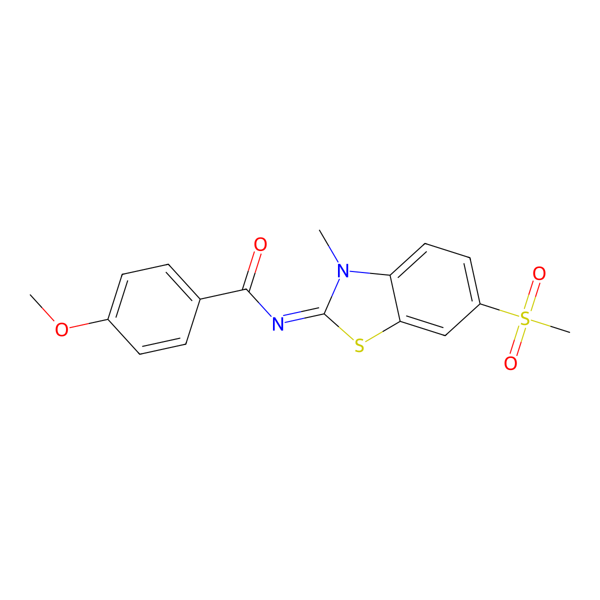 (Z)-4-methoxy-N-(3-methyl-6-(methylsulfonyl)benzo[d]thiazol-2(3H)-ylidene)benzamide molecular structure, CAS 683237-55-0